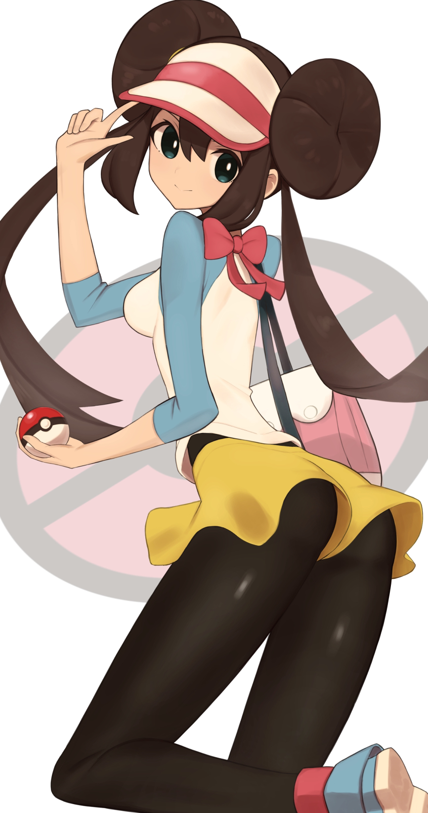 Anime Anime Girls Pokemon Rosa Pokemon Long Hair Twintails Brunette Solo Artwork Digital Art Fan Art 866x1645
