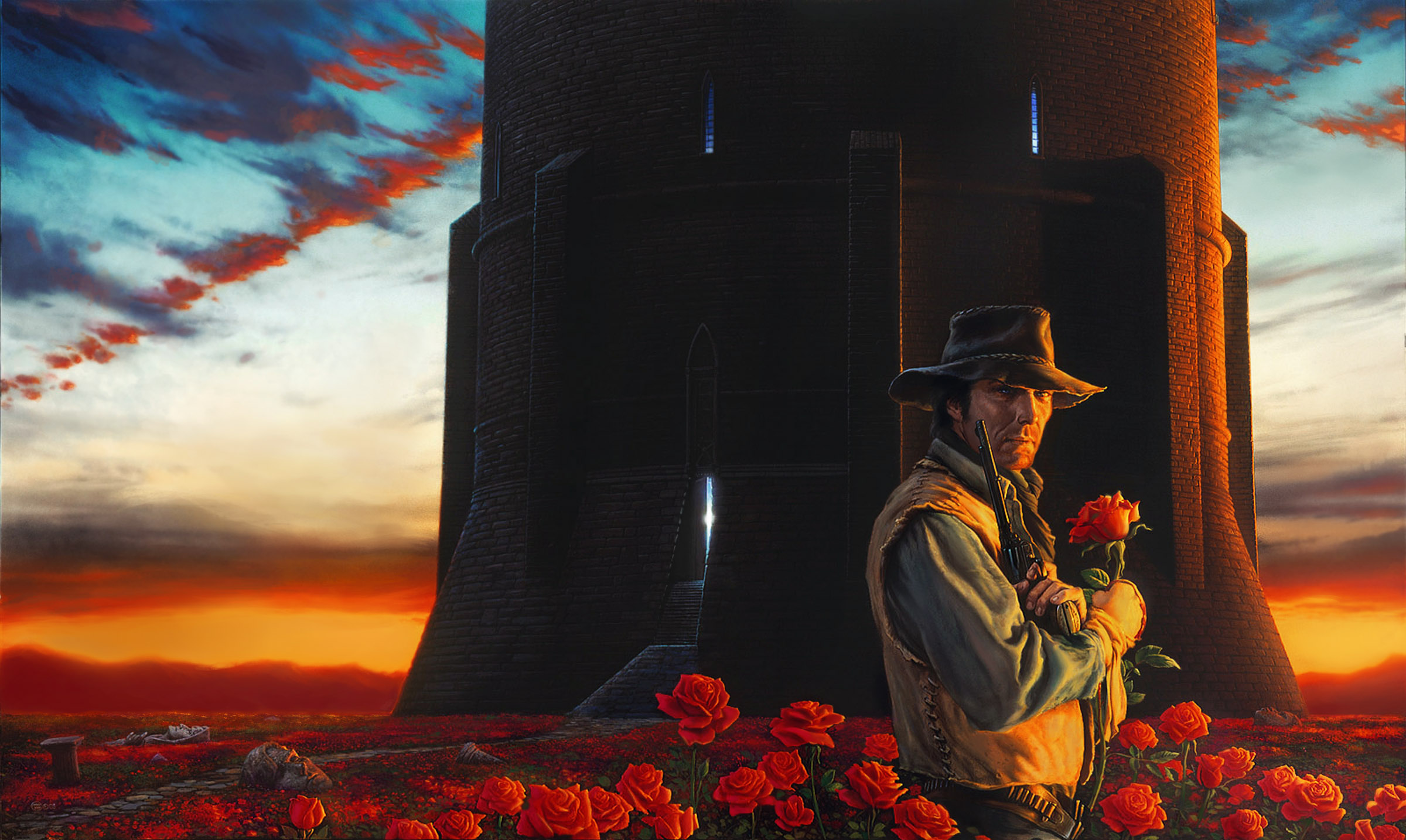 Stephen King The Dark Tower Gunslinger Dark Fantasy Western Fantasy Art Roland Deschain Book Cover F 2400x1434