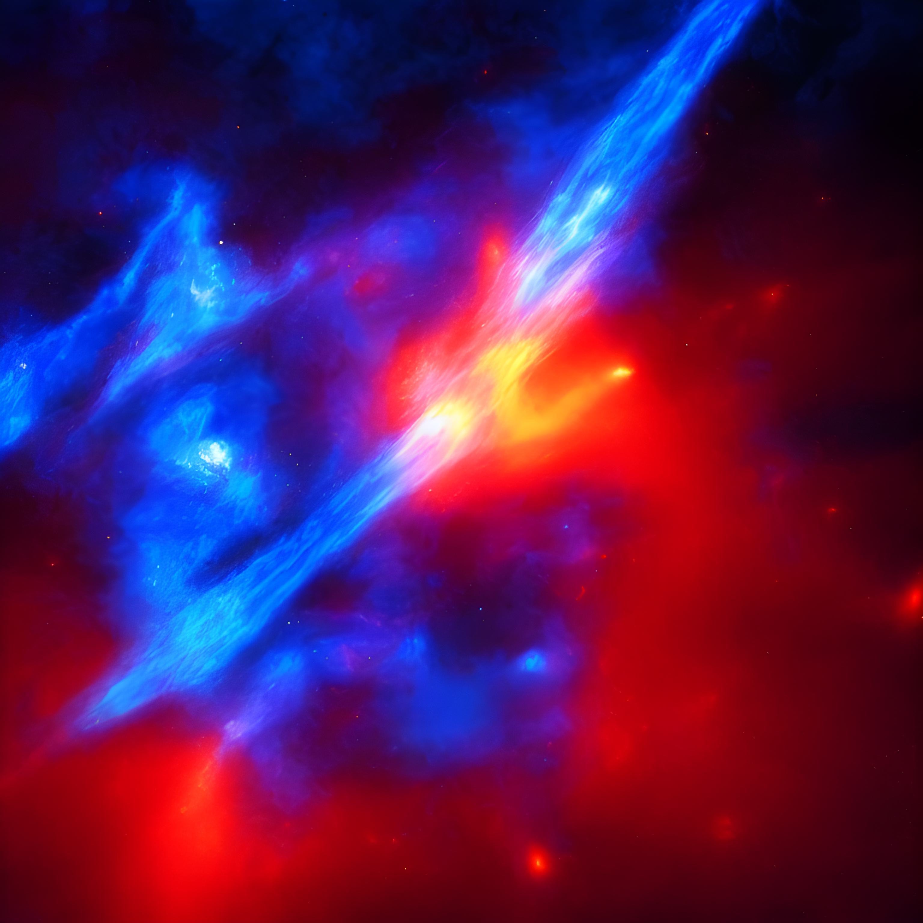 Space Fire Red Blue Stars Galaxy 3072x3072