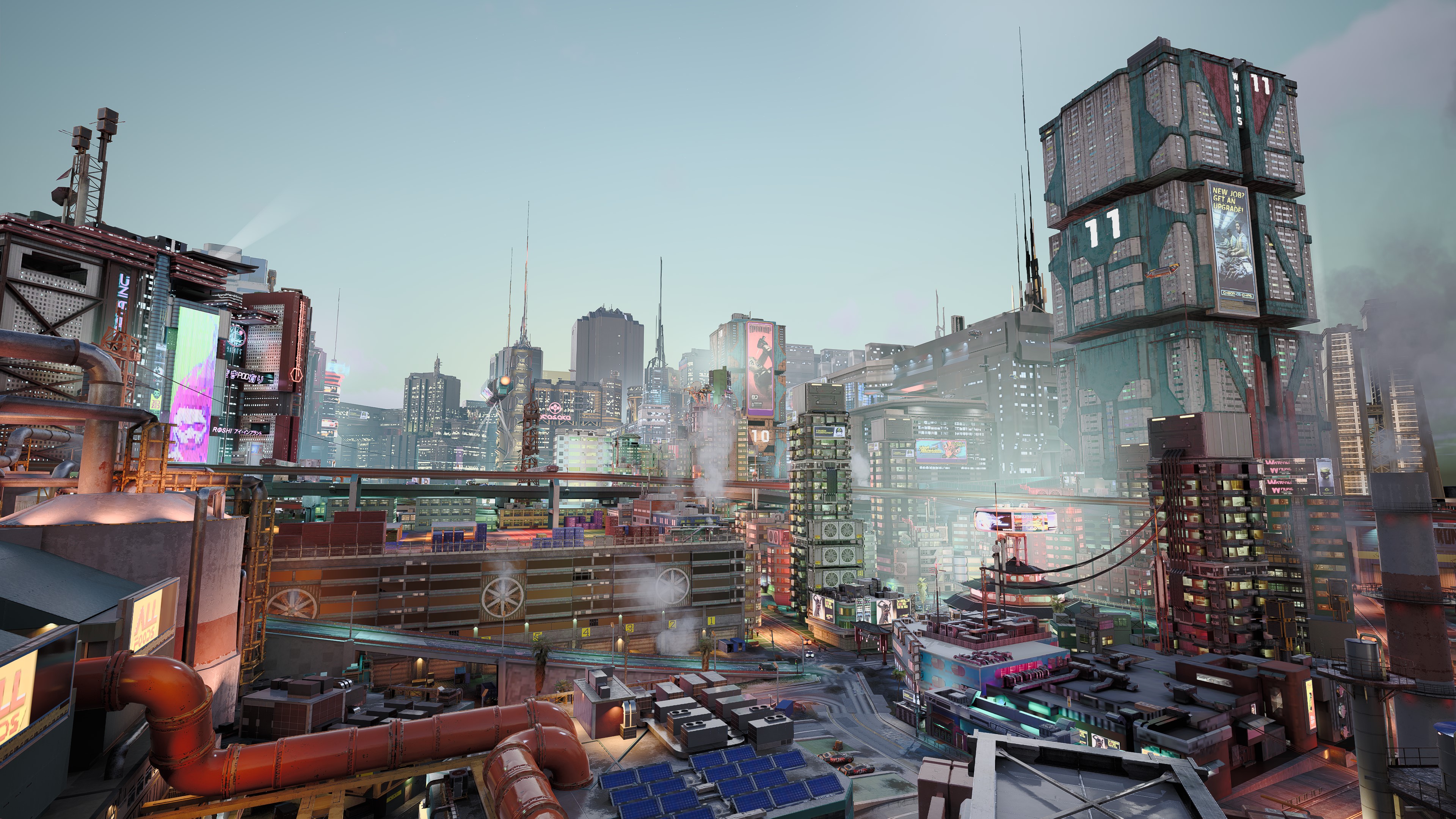 Cyberpunk Cyberpunk 2077 PC Gaming HDR CGi Building Clouds Sky City City Lights Video Games 3840x2160