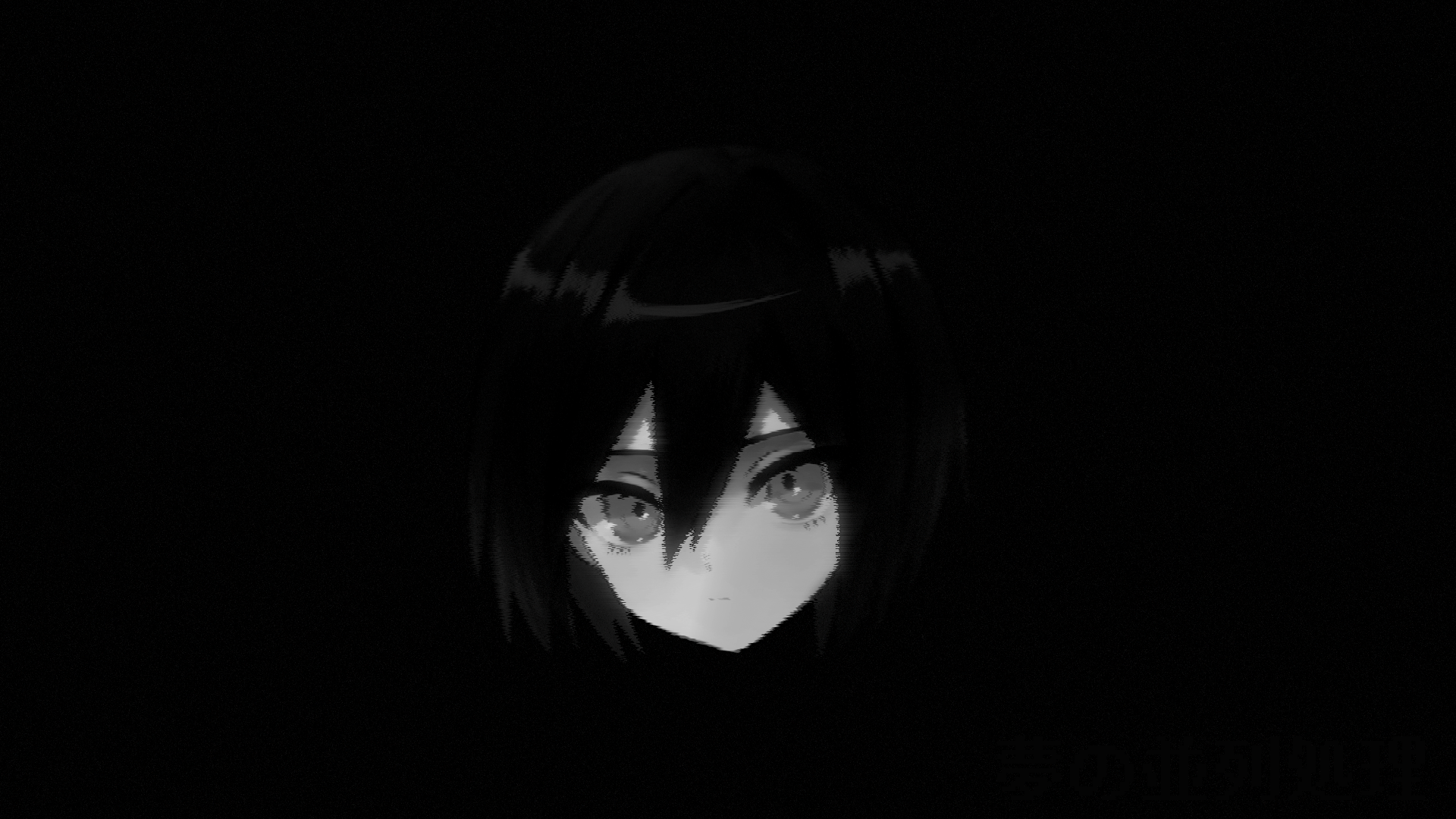 Minimalism Face Dark Simple Background Noise Anime Girls Black Background  Wallpaper - Resolution:1920x1080 - ID:1325204 