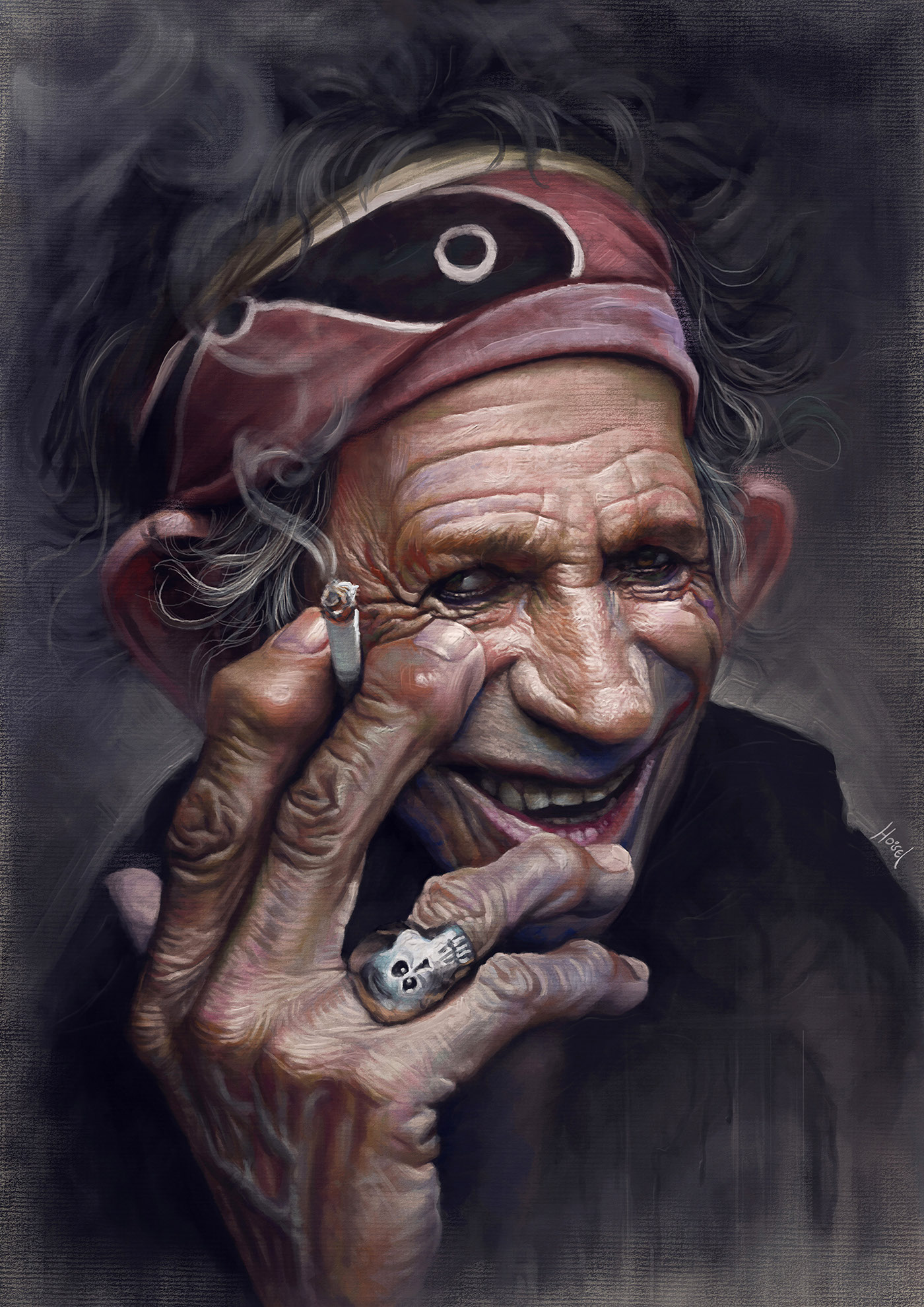 Keith Richards Tiago Hoisel Portrait Smoking Musician Men Portrait Display Cigarettes Digital Art Sm 1400x1980