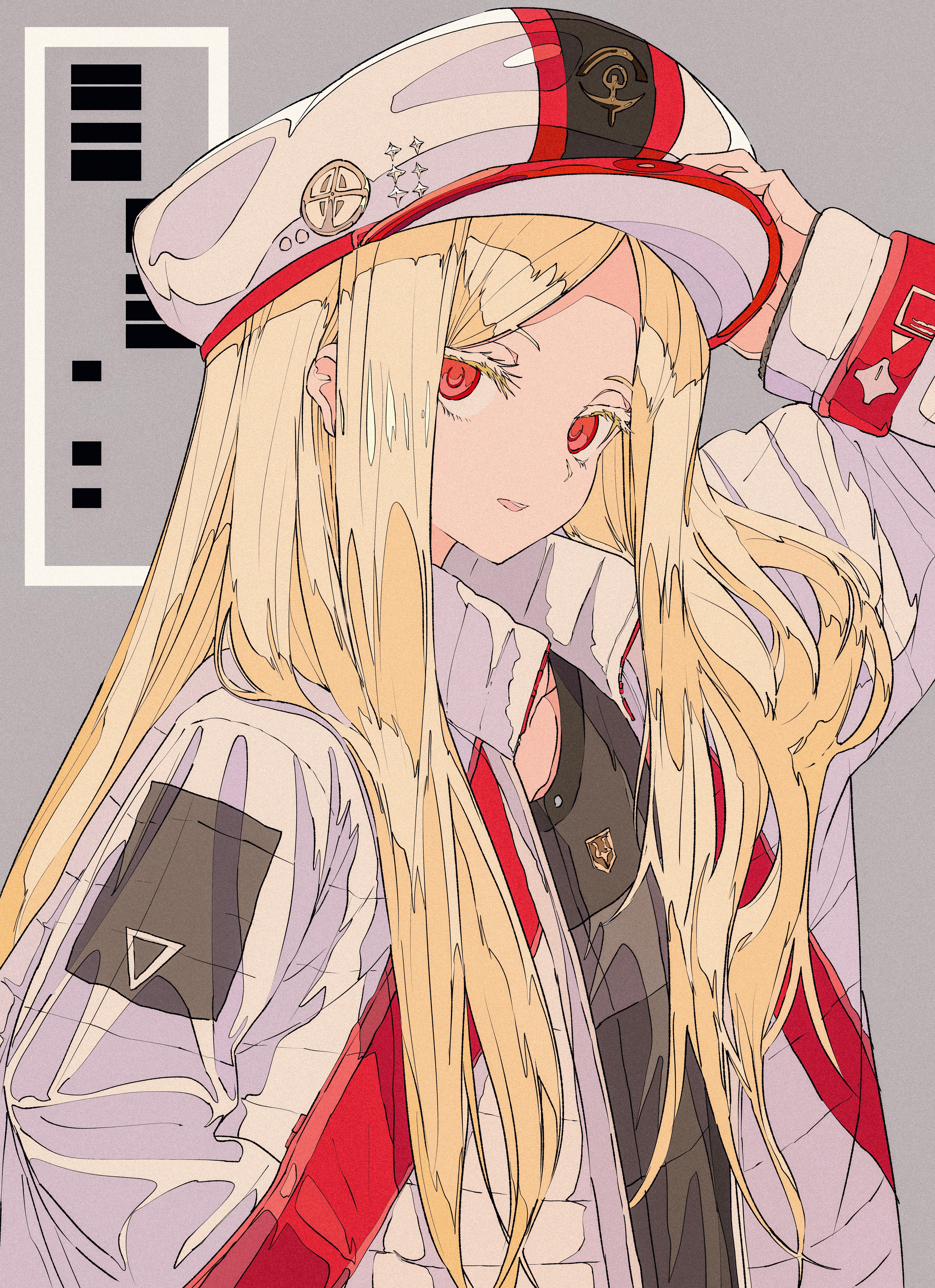 Cogecha Anime Anime Girls Long Hair Portrait Display Blonde Red Eyes Looking At Viewer Hat 5878x8095