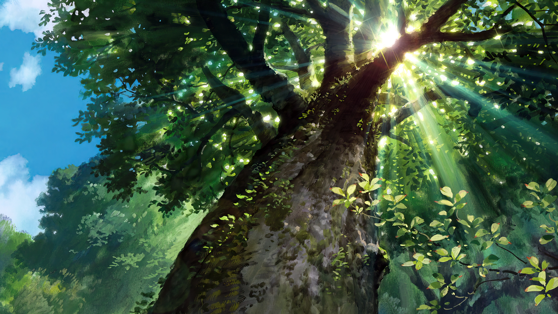 Kari Gurashi No Arietti Animated Movies Anime Animation Film Stills Studio Ghibli Trees Leaves Sky F 1920x1080