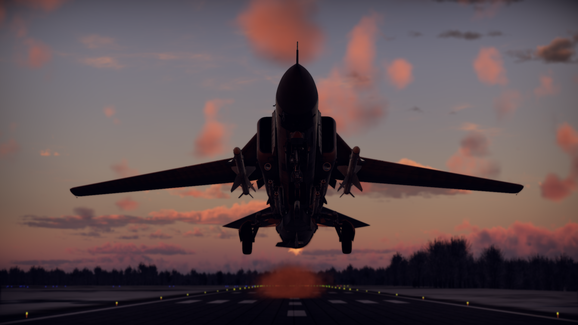 MiG 23ML War Thunder Airplane Jet Fighter Sunset Sunset Glow Clouds Sky Aircraft Video Games CGi 1920x1080