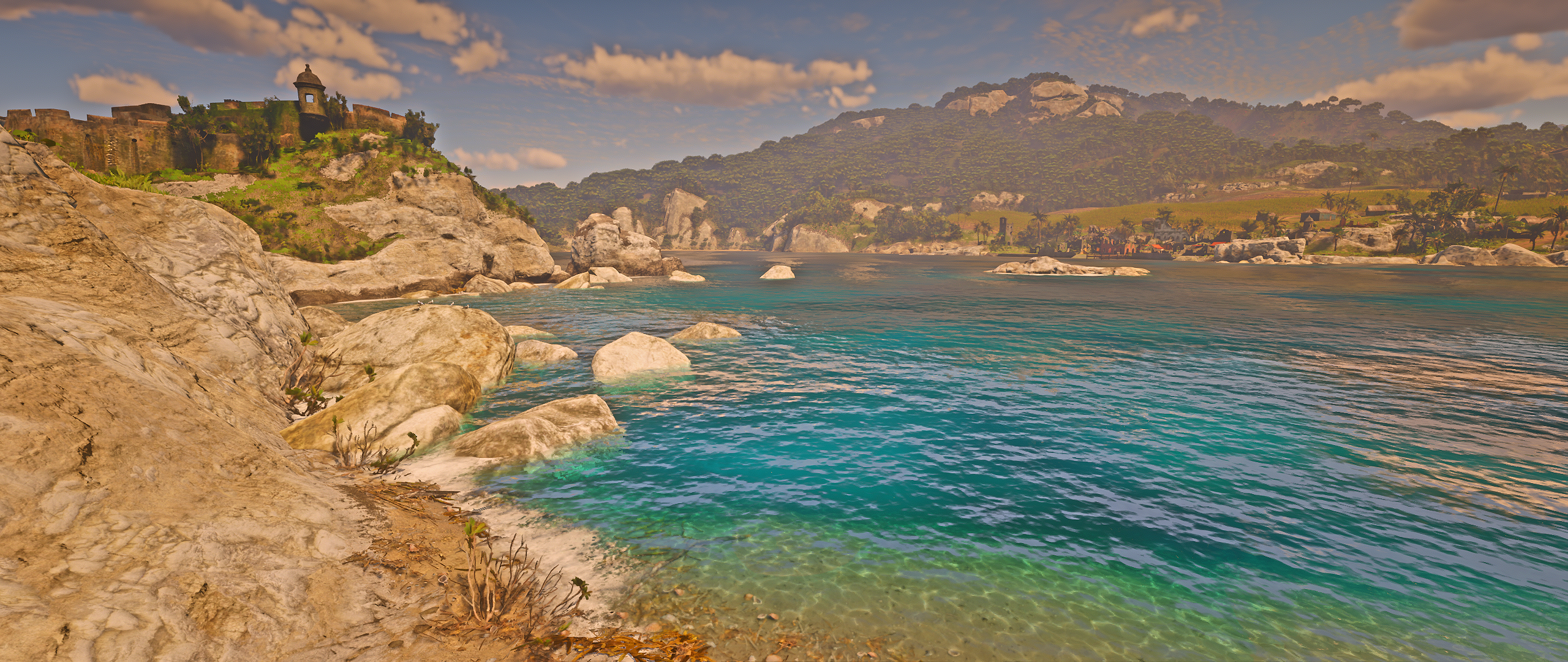 Red Dead Redemption 2 Rockstar Games Video Games Nature Landscape Sea Foam CGi Water Rocks 2560x1080
