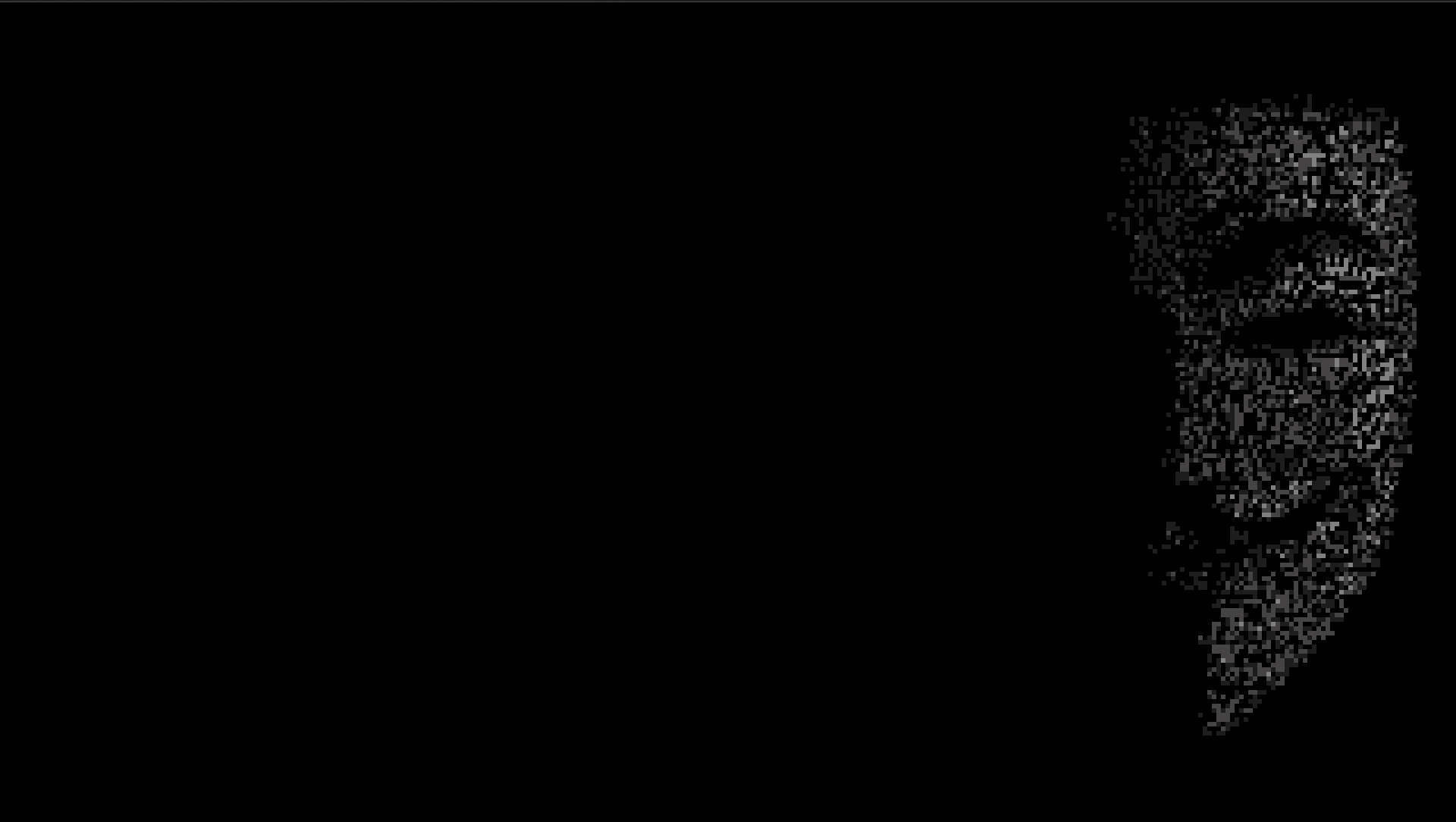 Minimalism Pixelated Black Background Simple Background Guy Fawkes Mask Mask 1920x1084