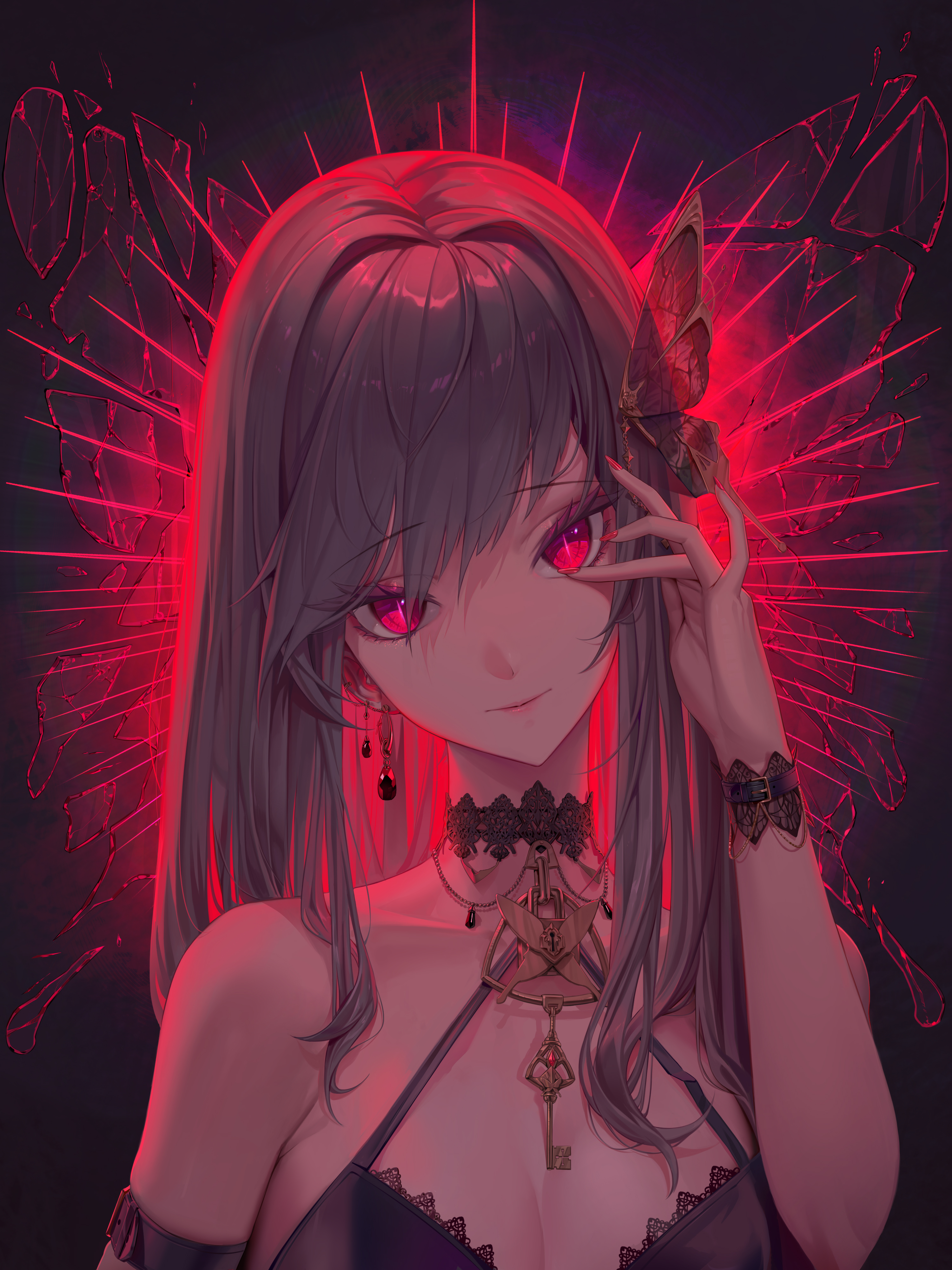 Download Anime Girls Pfp Red Eyes Wallpaper