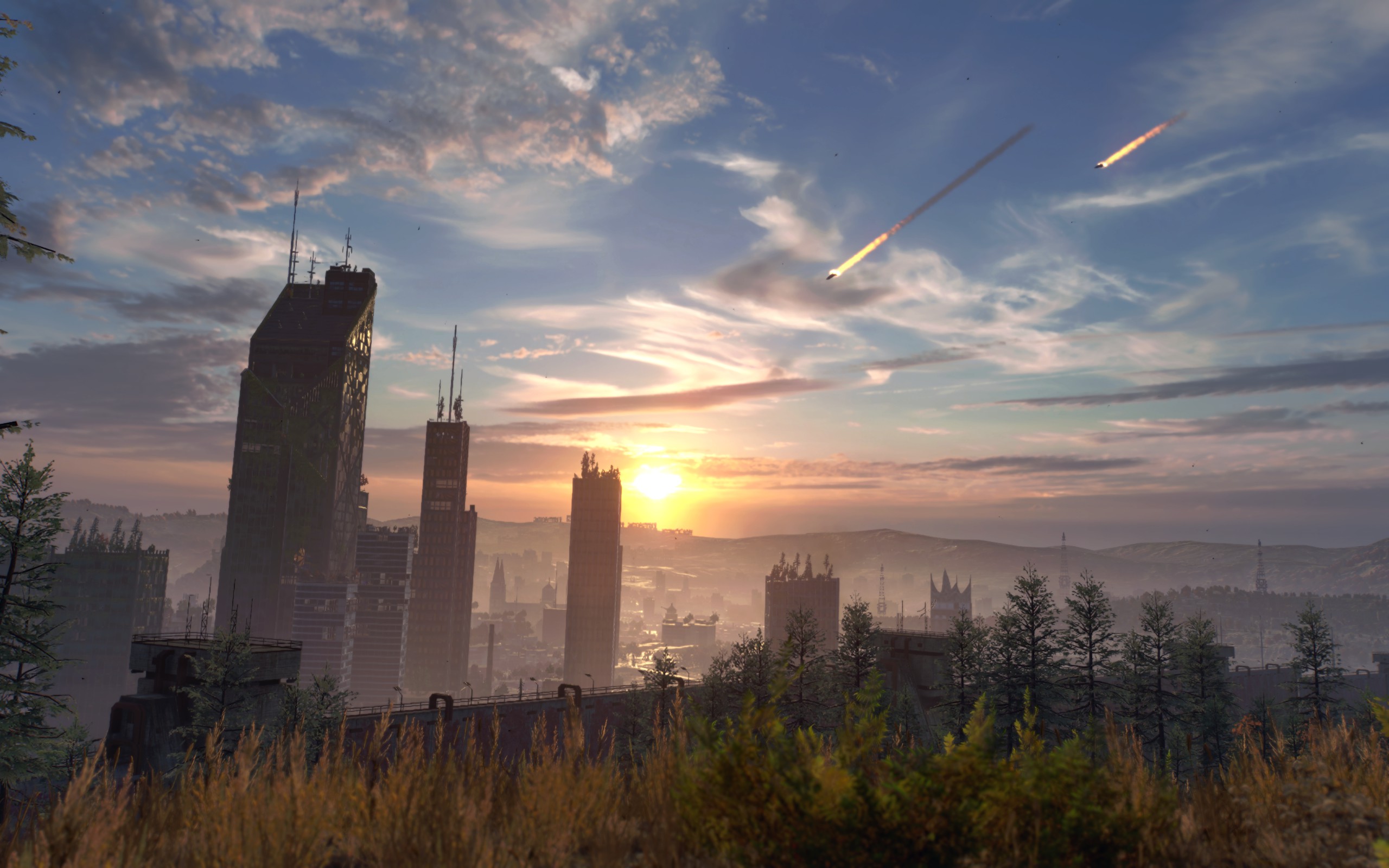 Video Games Dying Light 2 Stay Human Clouds Sky Sunset Sunset Glow Trees Skyscraper Building City Mo 2560x1600