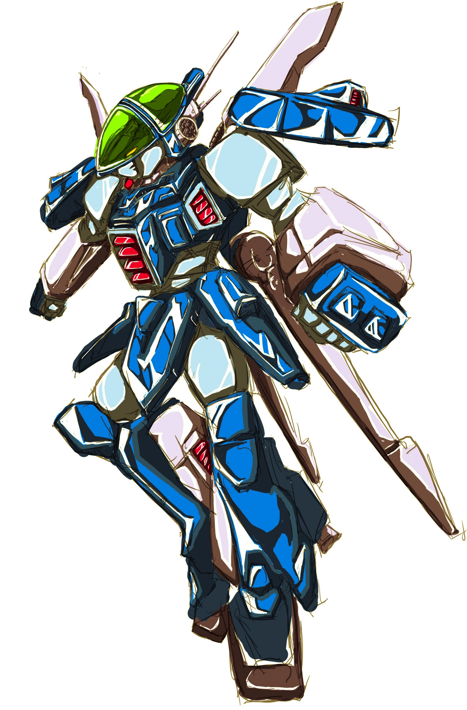 Anime Mechs Layzner Blue Meteor SPT Layzner Super Robot Taisen Artwork Digital Art Fan Art 1593x2420