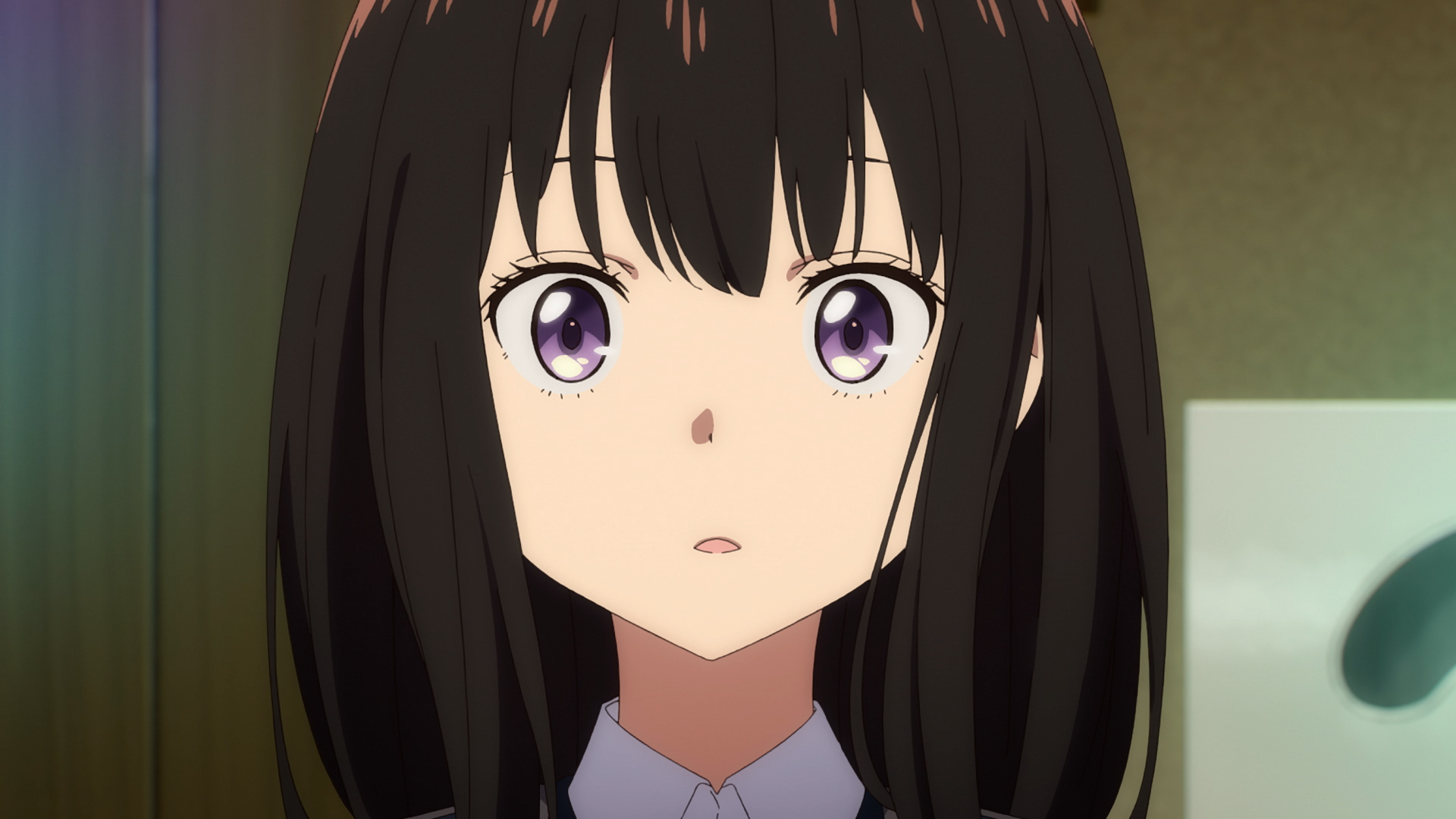 Anime Anime Girls Anime Screenshot Lycoris Recoil Inoue Takina Long Hair Black Hair Solo Artwork Dig 1920x1080