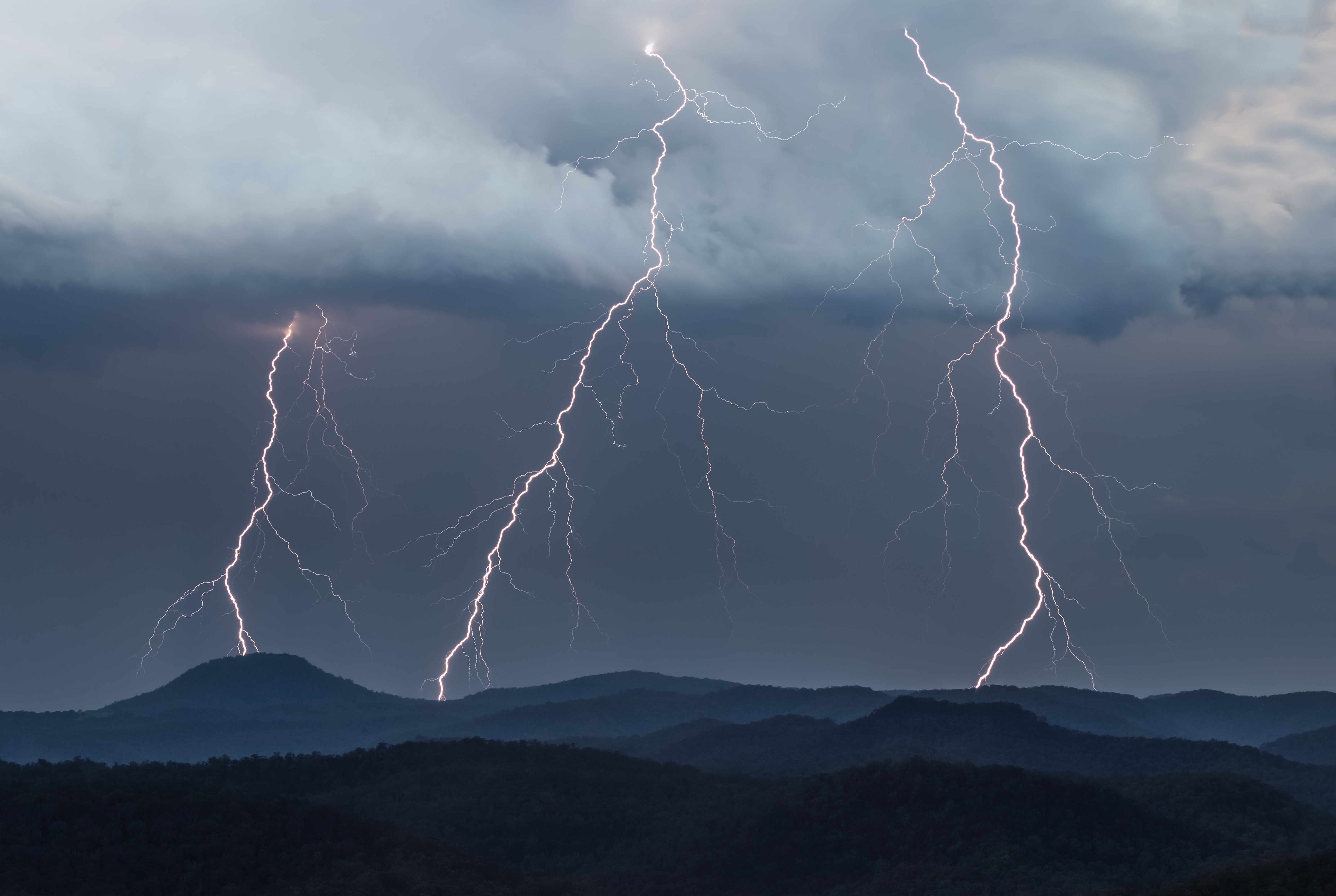 Storm Thunder Storm Thunderbolt Nature Landscape Mountains Clouds Photography 5043x3384