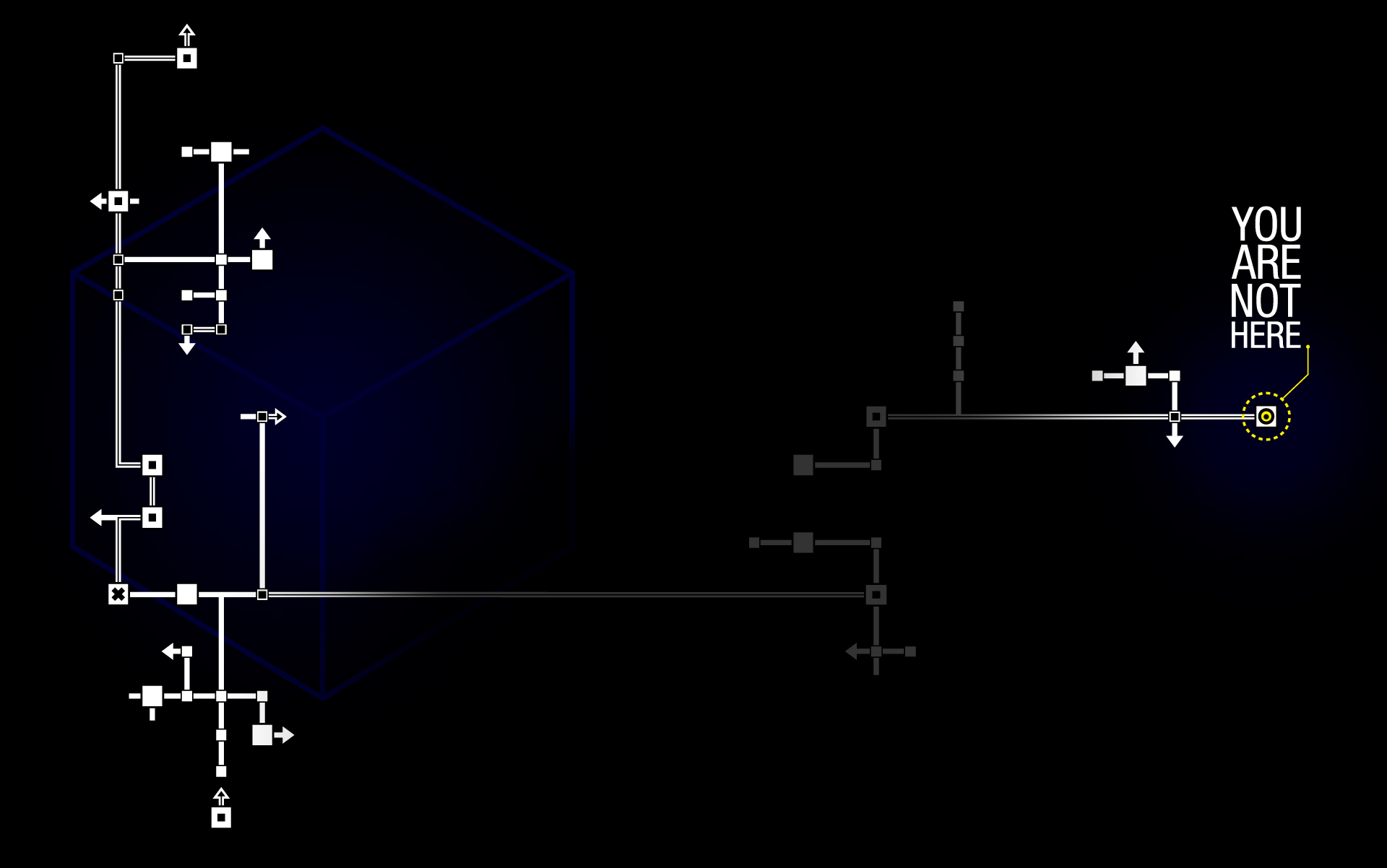 Video Games Map Lines Black Background Text Arrows Design Cube Simple Background 1920x1202