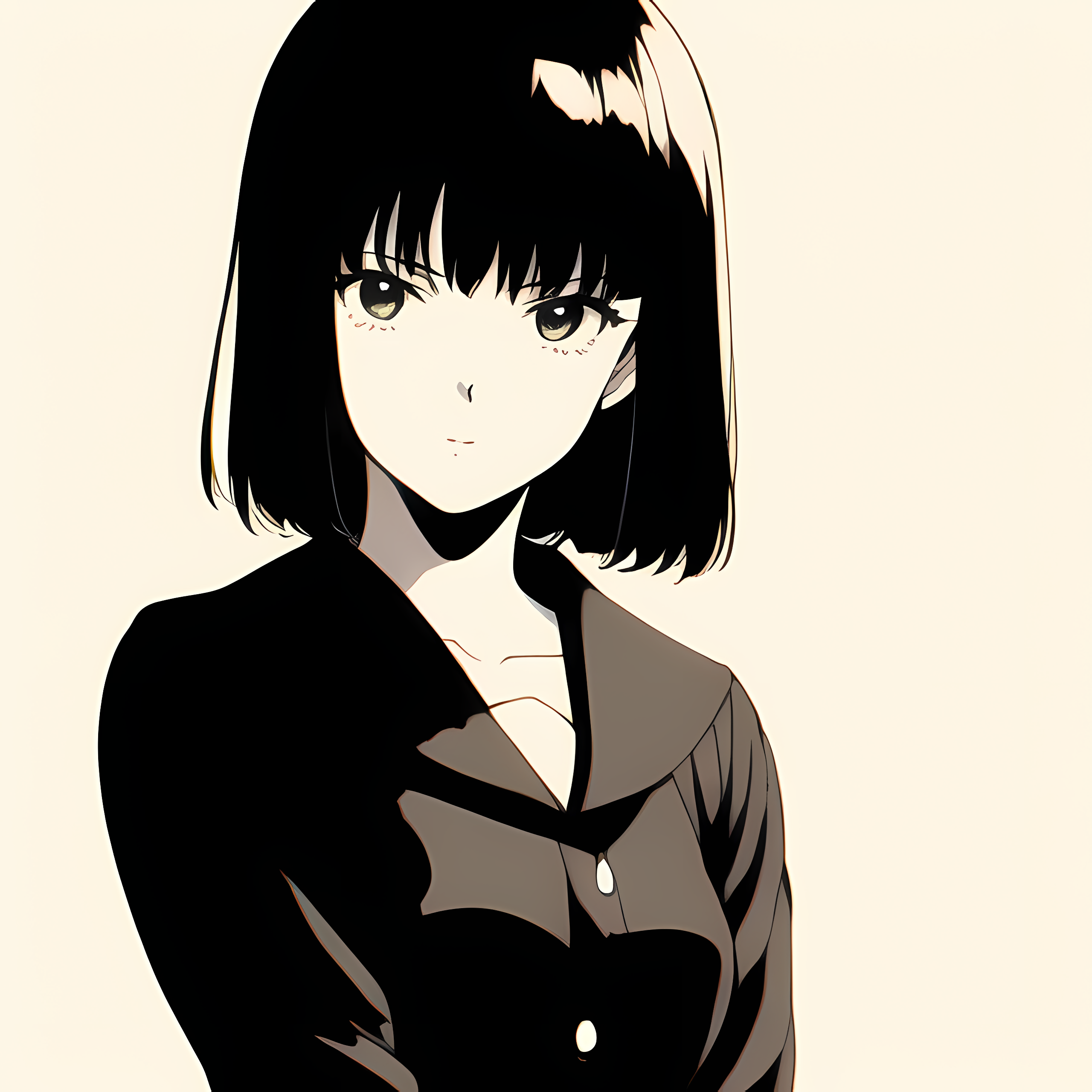 Novel Ai Anime Girls White Background Simple Background Minimalism 2560x2560