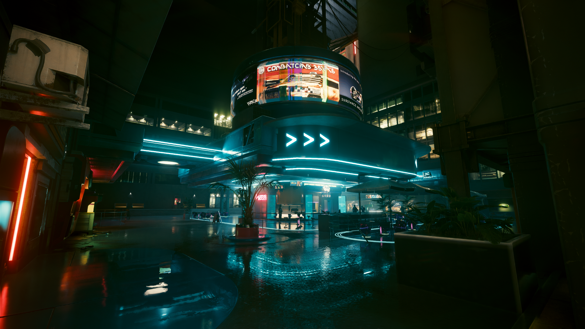 City Cyberpunk Night CD Projekt RED Video Game Art Screen Shot Video Games Neon Building CGi Lights  1920x1080