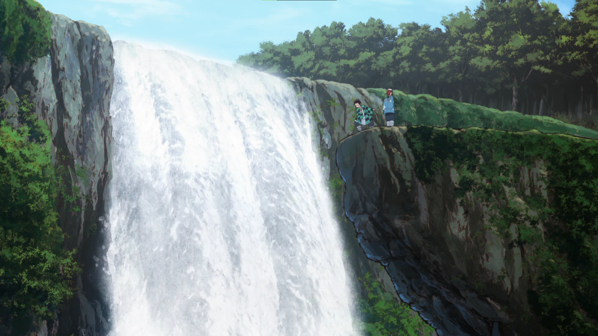 Kimetsu No Yaiba Kamado Tanjiro Hashira Sakonji Urokodaki Anime Anime Screenshot Waterfall Anime Boy 1920x1080