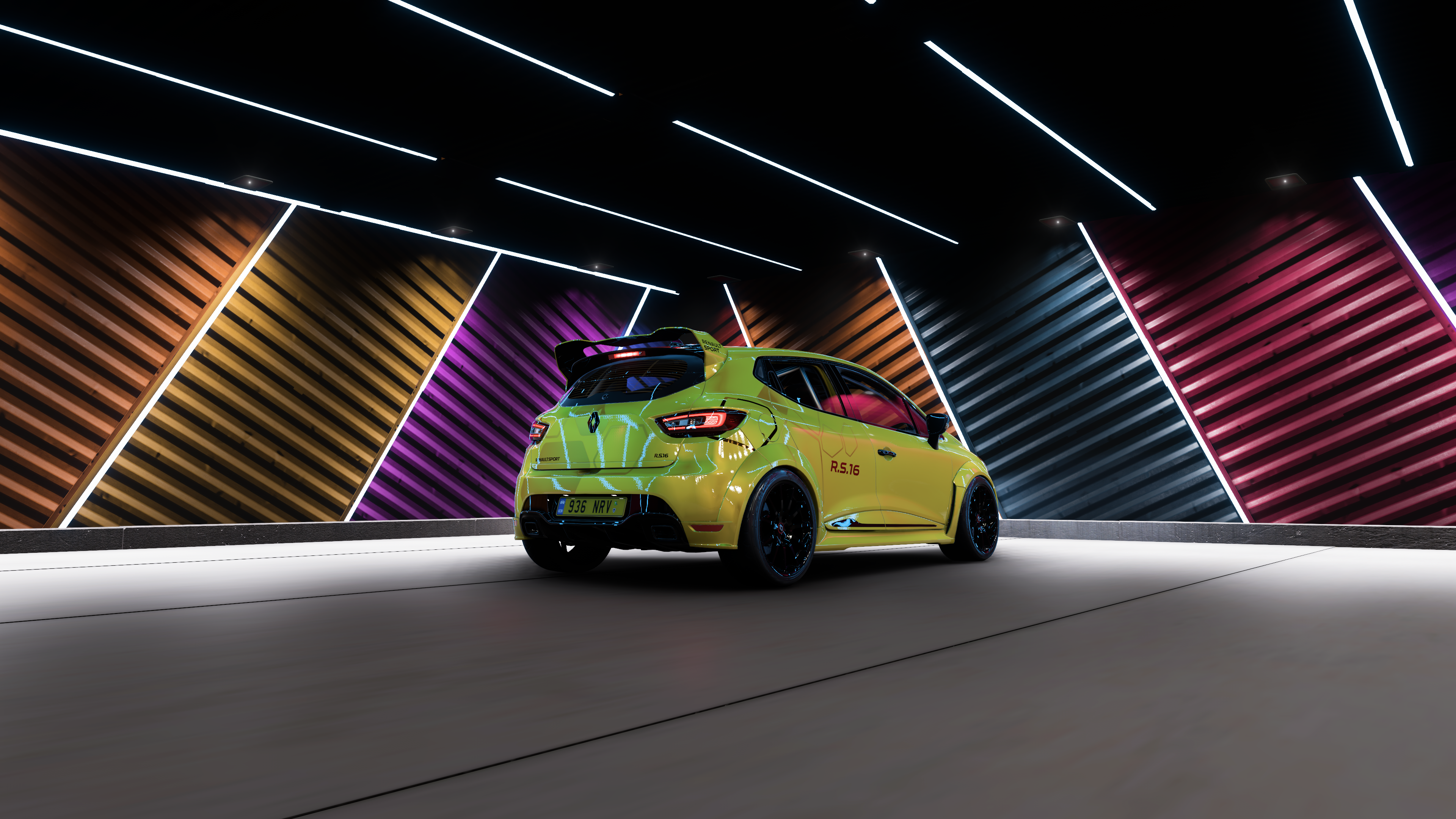 Forza Horizon 5 Car Sports Car Night Renault Renault Clio Hot Hatch Video Games CGi Taillights Licen 3840x2160