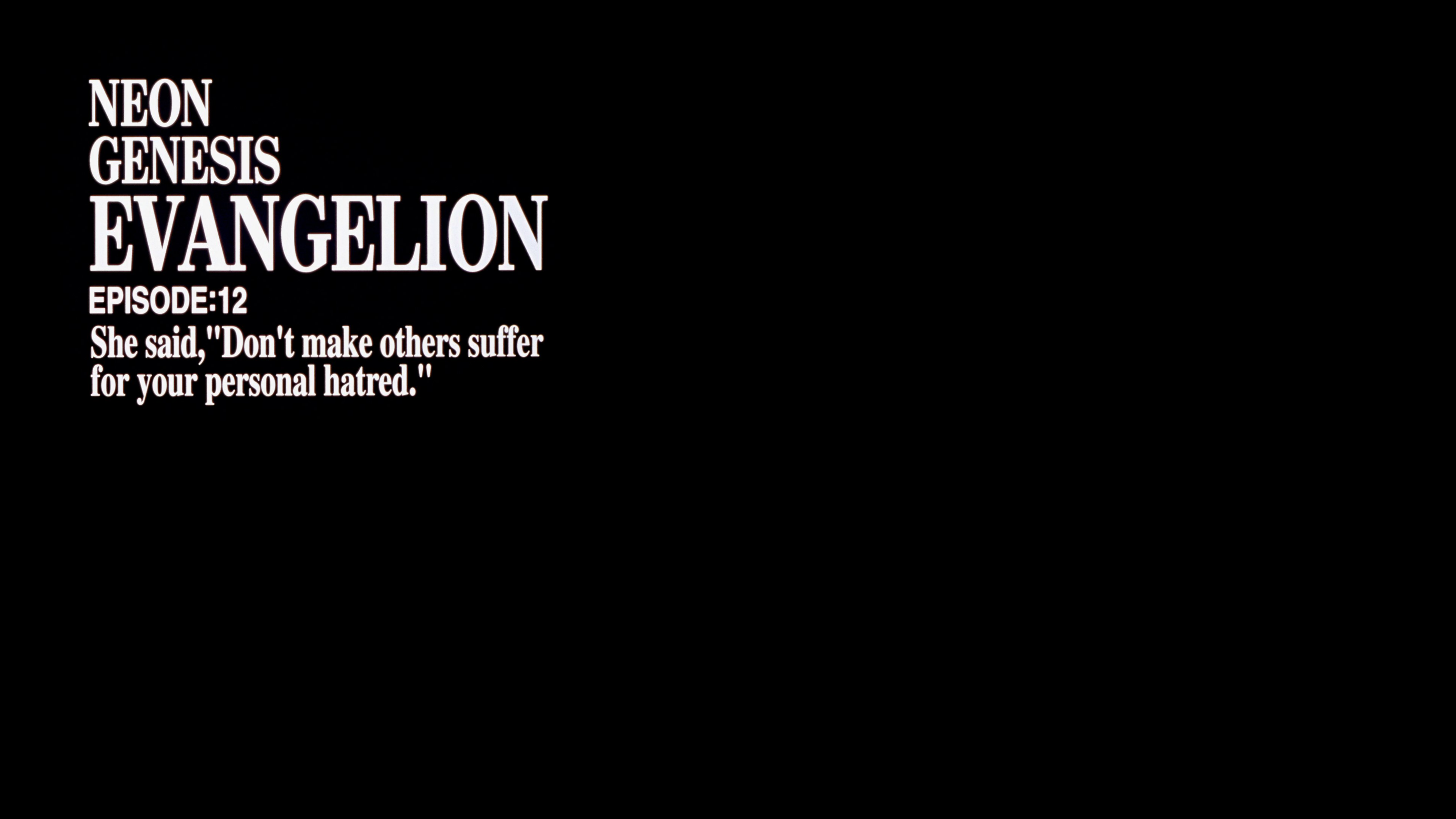 Neon Genesis Evangelion Anime Anime Screenshot Black Background Simple Background Text White Text Mi 3840x2160