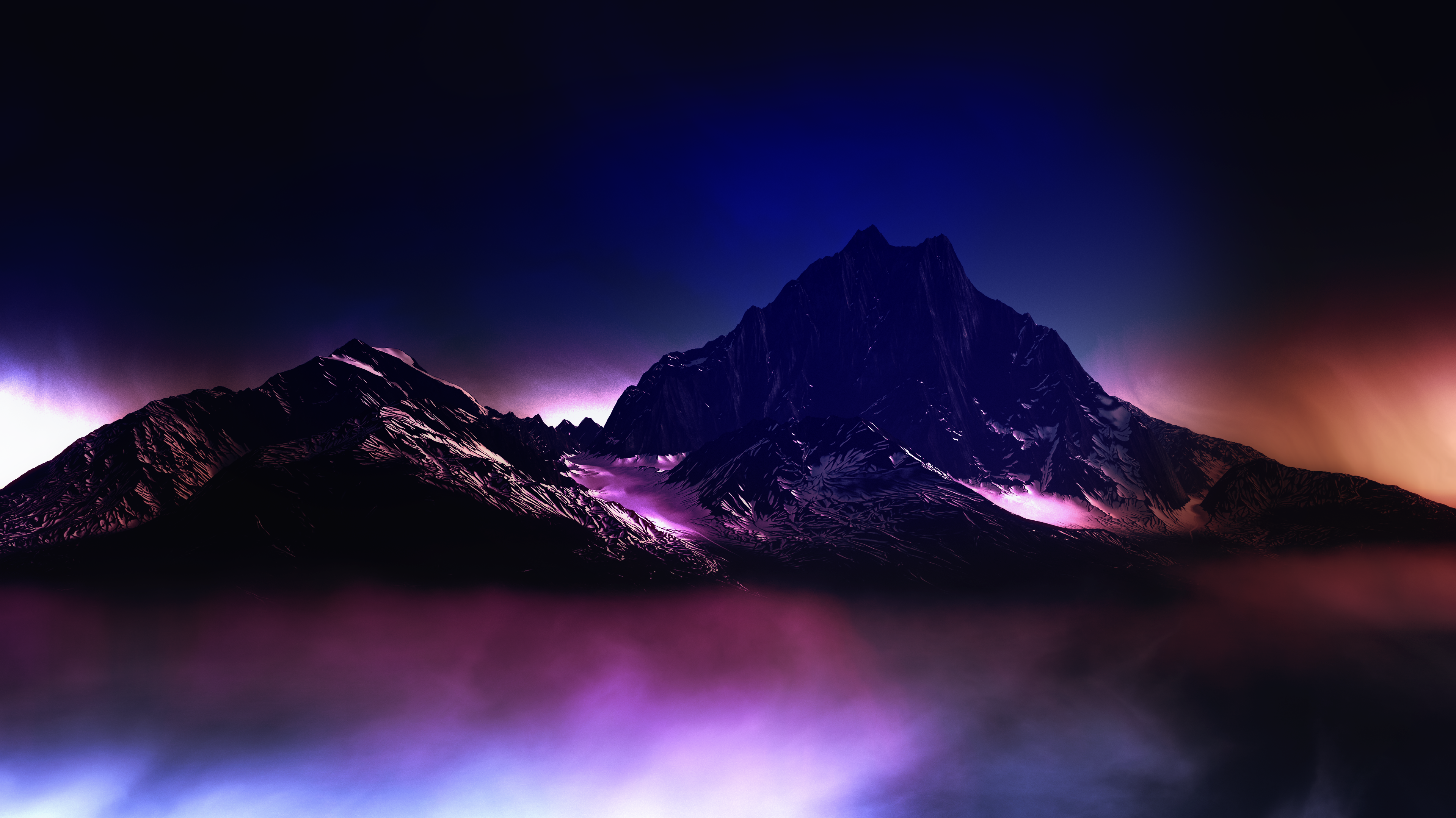 Hypnoshot Digital Digital Art Artwork Illustration Render Mountains Nature Landscape Nightscape Nigh 3840x2160