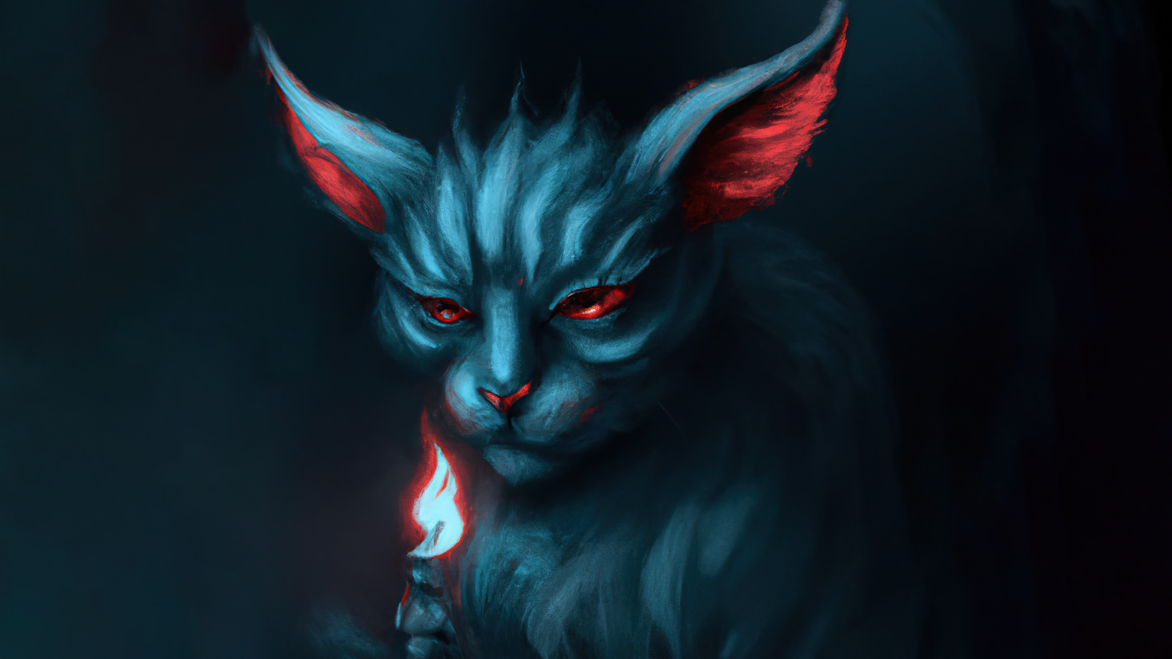 Ai Art Ai Painting Painting Cats Demon Dark Fantasy Art Horror 3840x2160