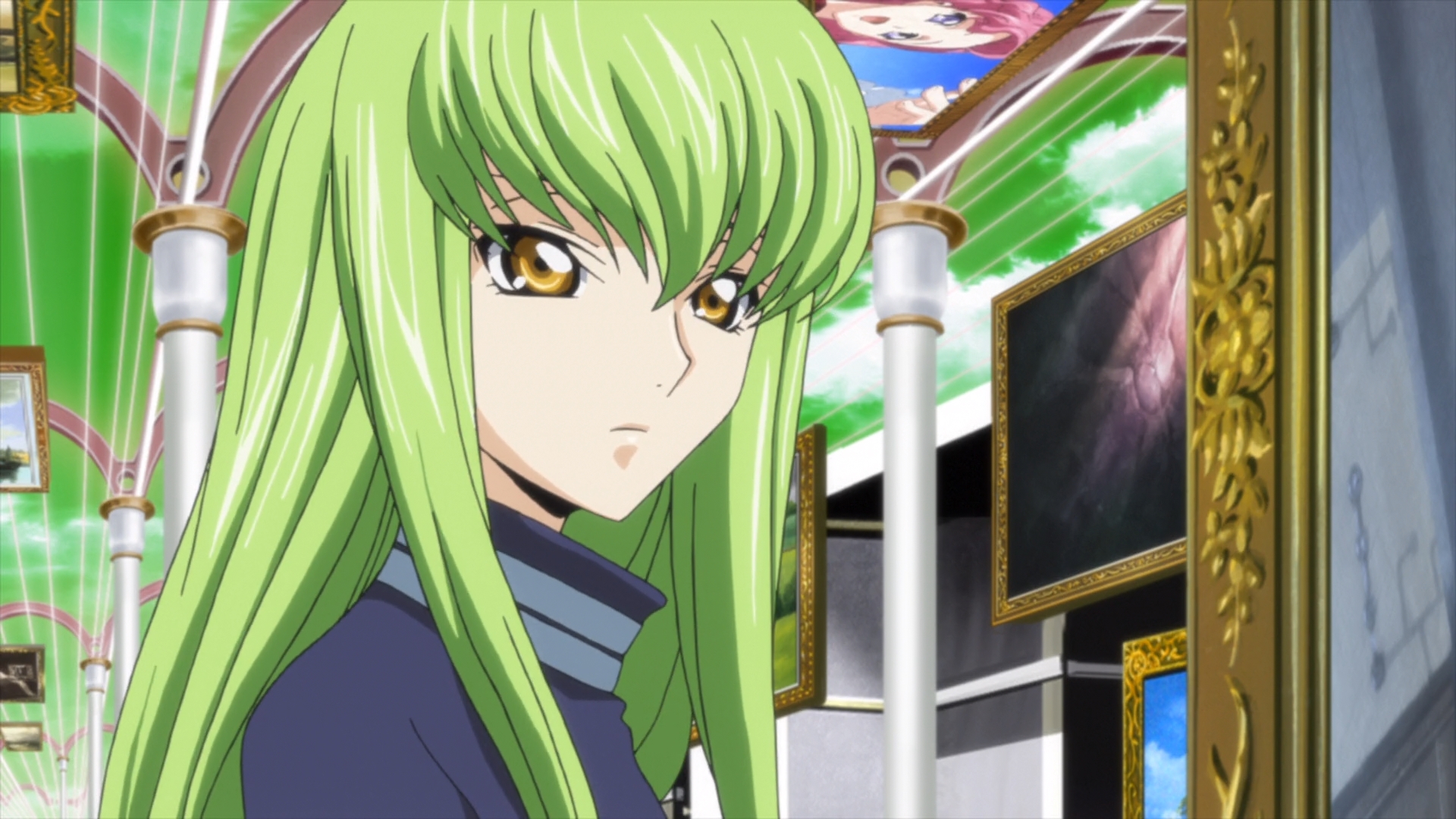 Anime Anime Girls Code Geass C C Code Geass Long Hair Green Hair Anime Screenshot Artwork Digital Ar 1920x1080