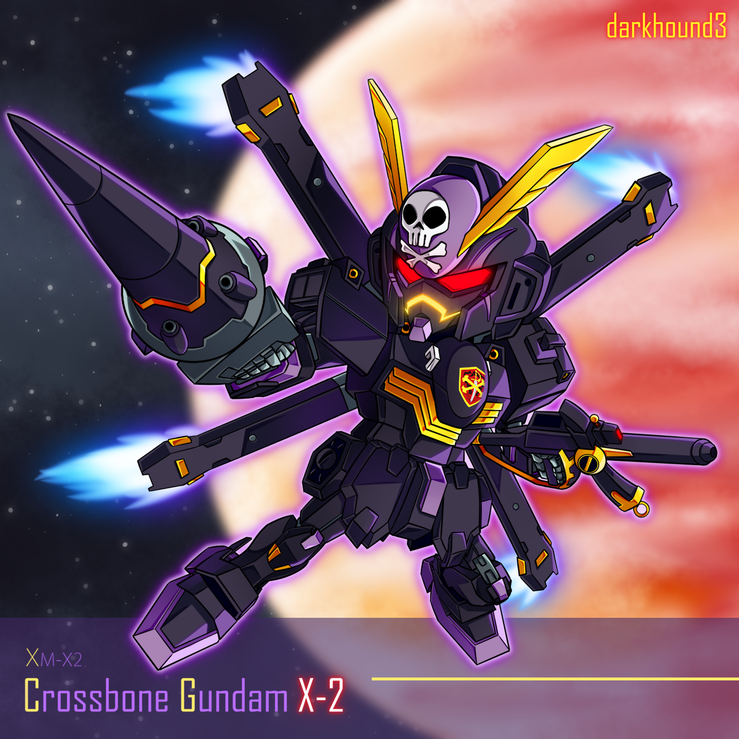 Crossbone Gundam X 2 Mobile Suit Crossbone Gundam Super Robot Taisen Anime Mechs Gundam Artwork Digi 1500x1500