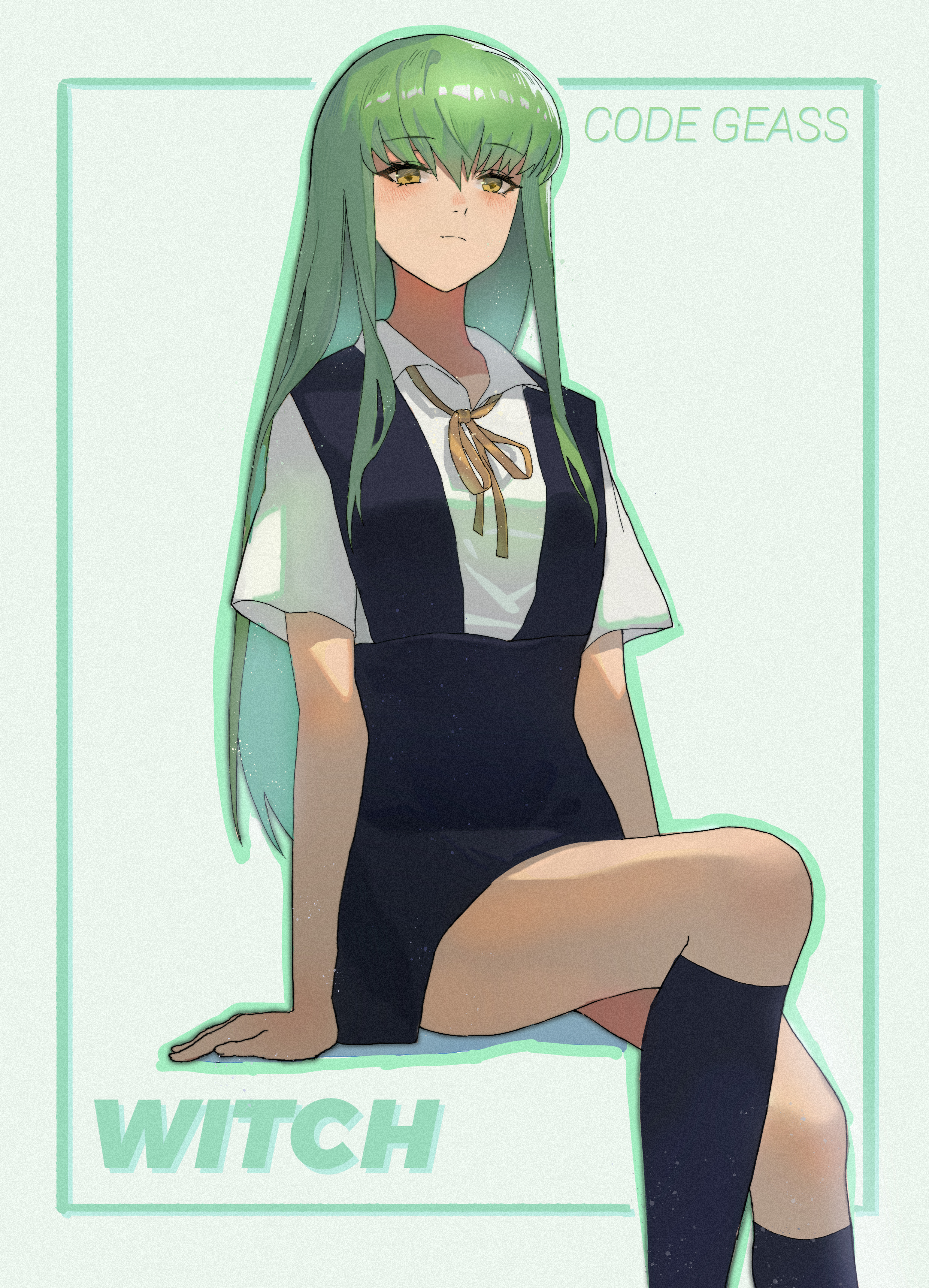 Anime Anime Girls Code Geass C C Code Geass Long Hair Green Hair Super Robot Taisen Artwork Digital  2480x3437
