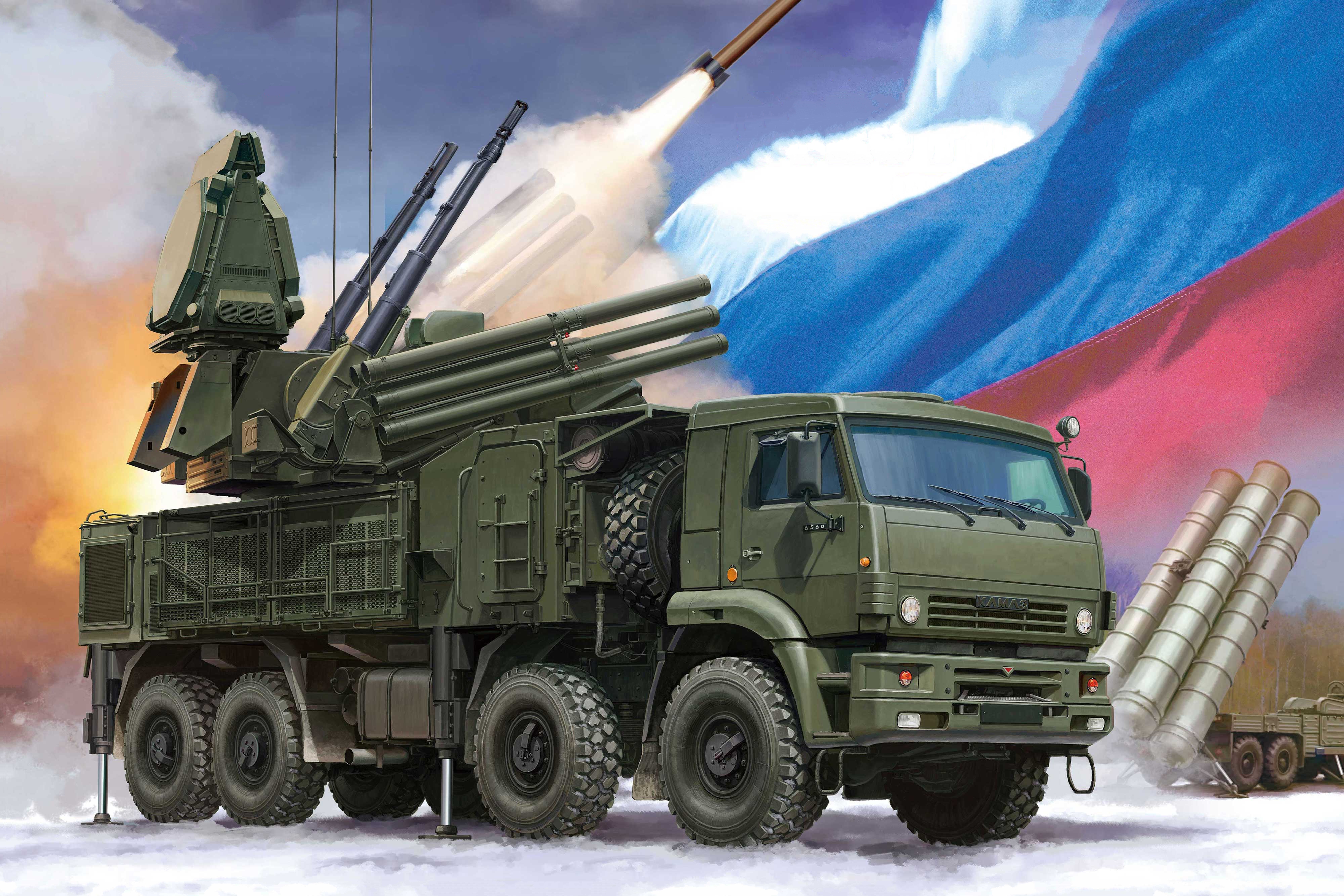 Car Rocket Flag Military Army Kamaz Russian 4000x2667