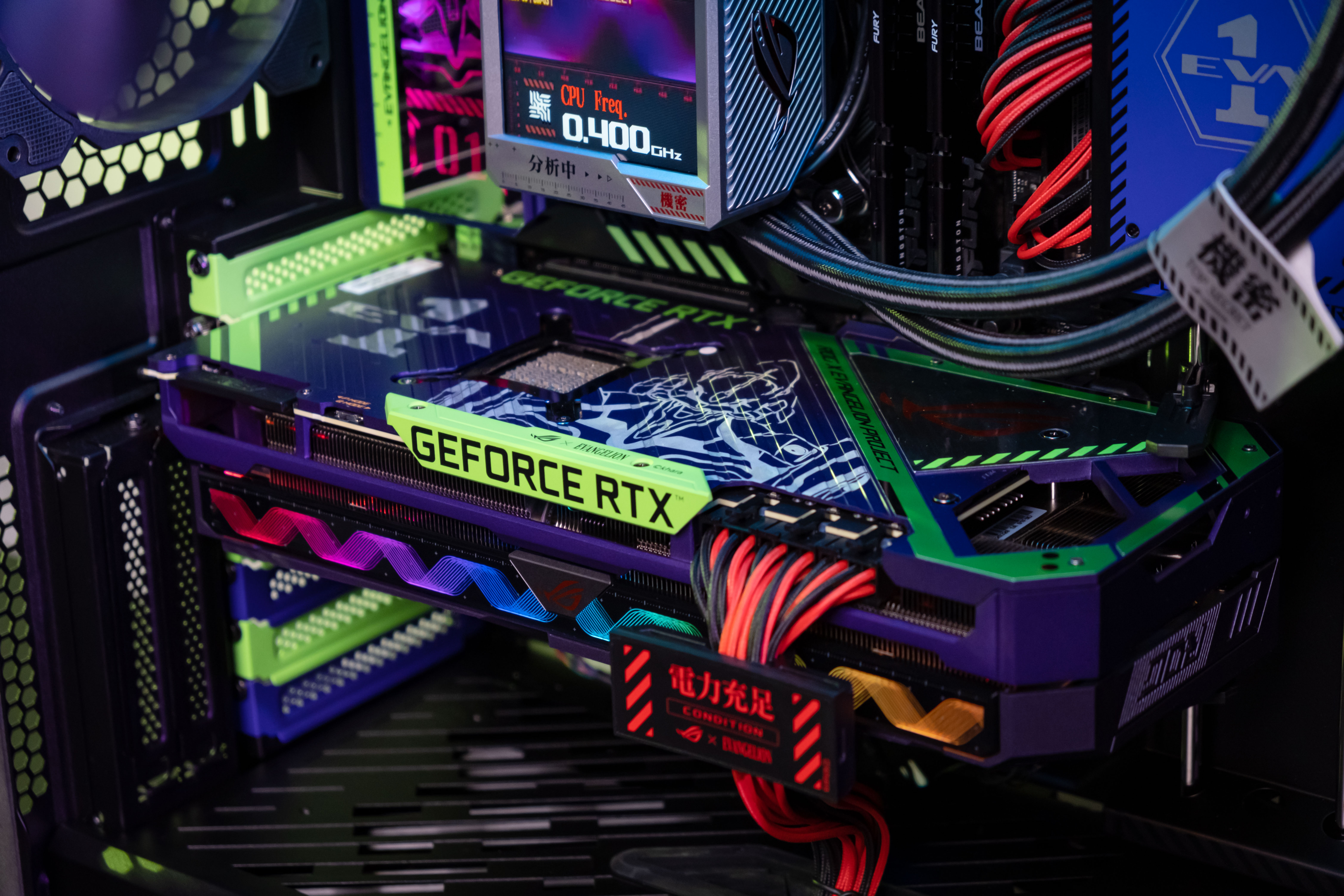 Republic Of Gamers ASUS PC Build PC Cases Evangelion Unit 01 Water Cooling Crossover GPU 6240x4160