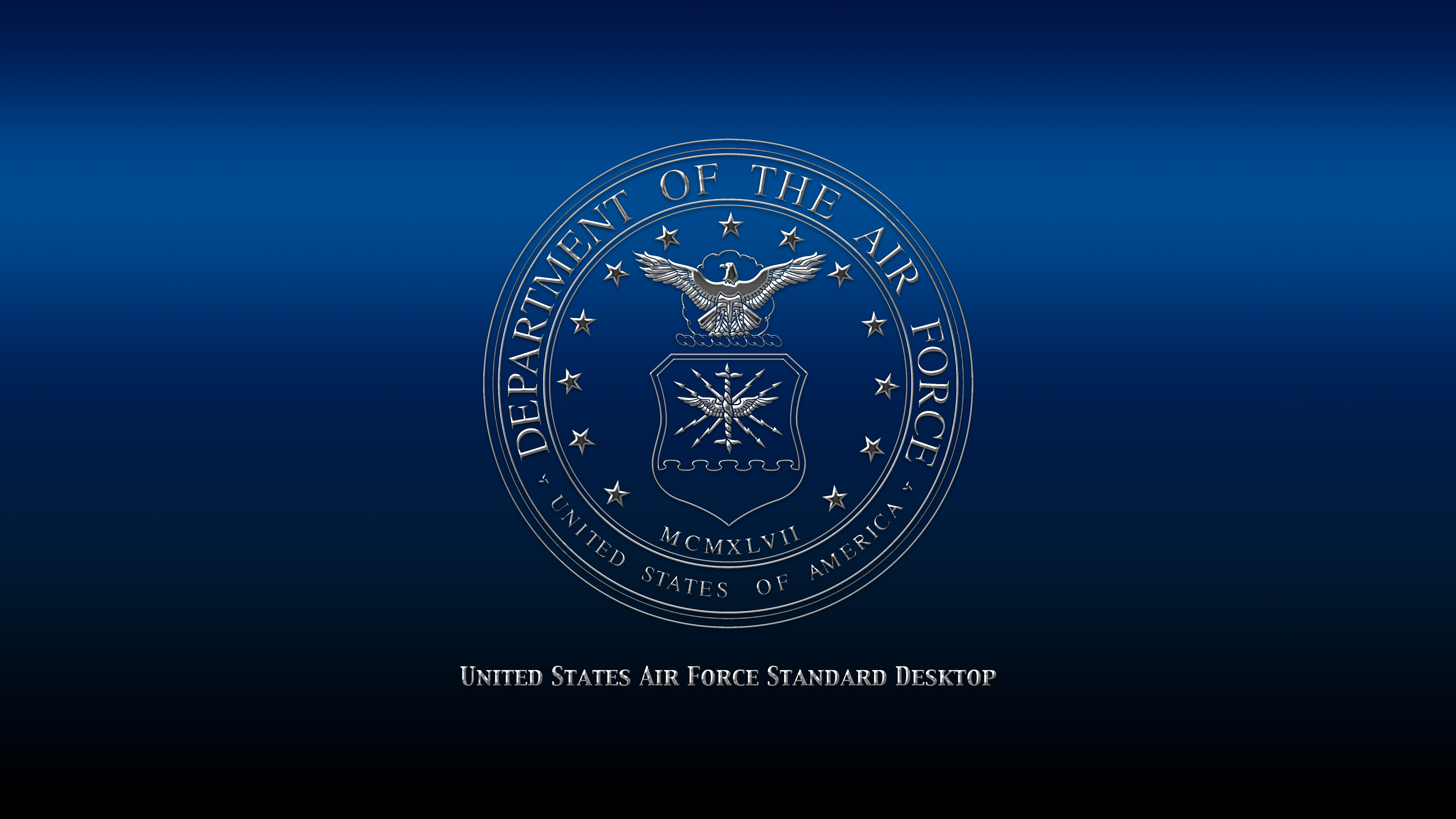 US Air Force Cyber Military Simple Background Blue Background Logo 4800x2700