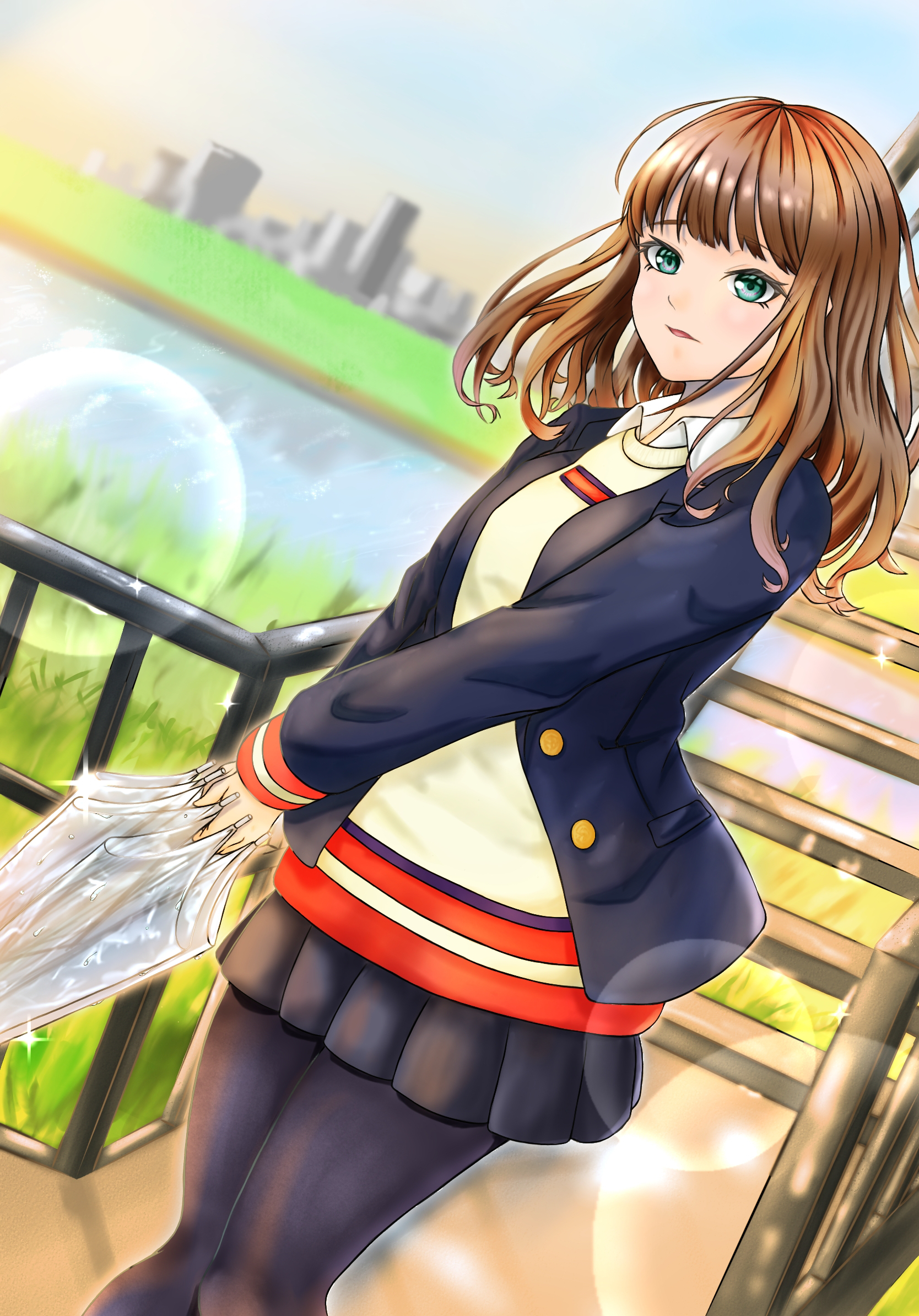 Anime Anime Girls Super Robot Taisen SSSS Dynazenon Minami Yume Long Hair Brunette School Uniform So 1668x2388