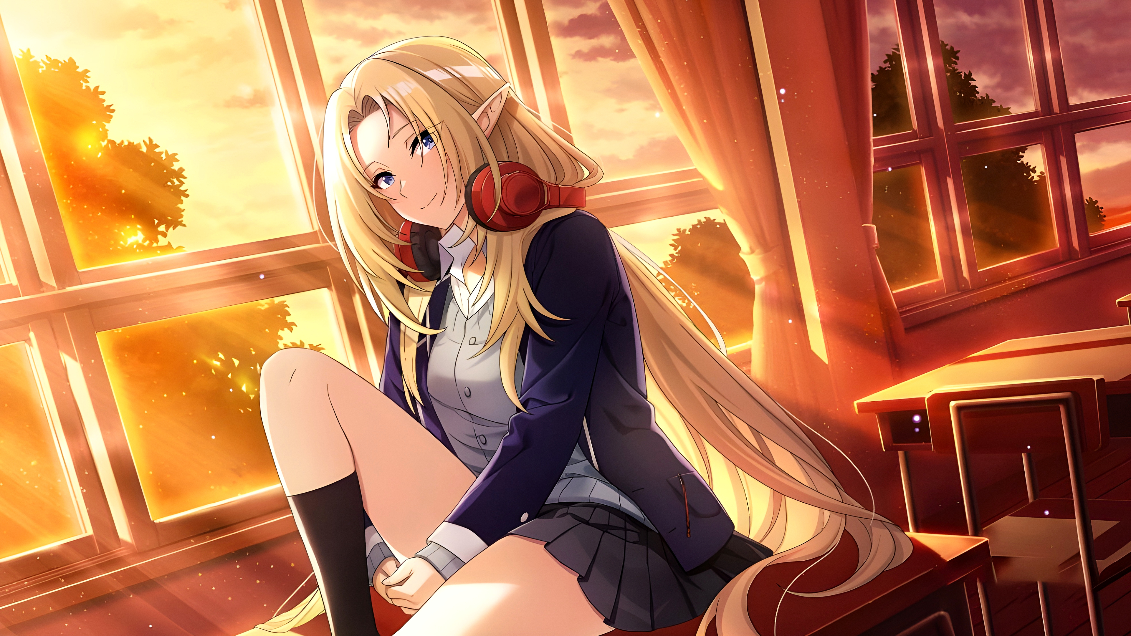 The Eminence In Shadow Anime Anime Girls Alpha Looking At Viewer Indoors Women Indoors Schoolgirl Sc 3840x2160