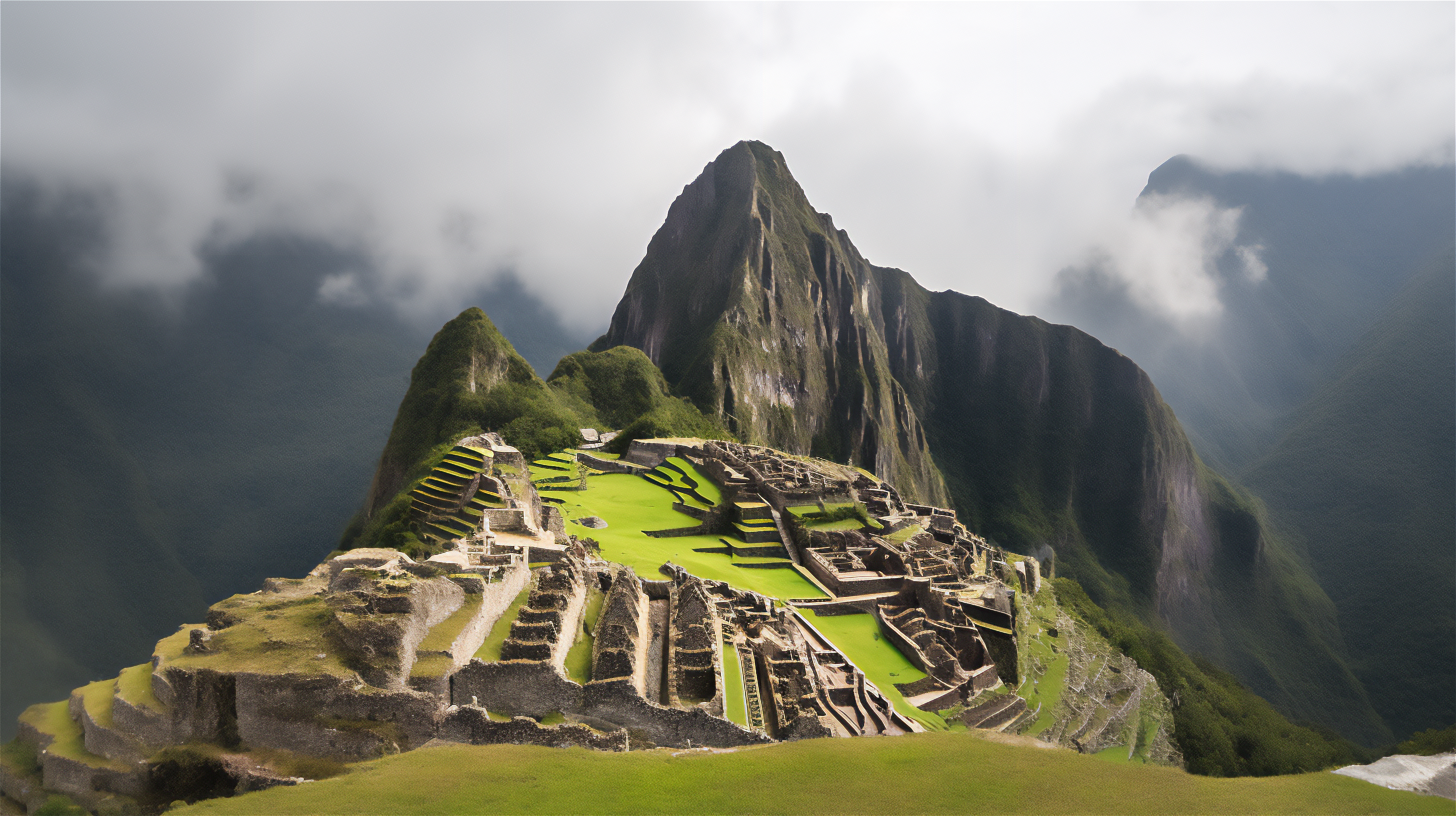 Ai Art Machu Picchu Nature Clouds Mountains 2912x1632