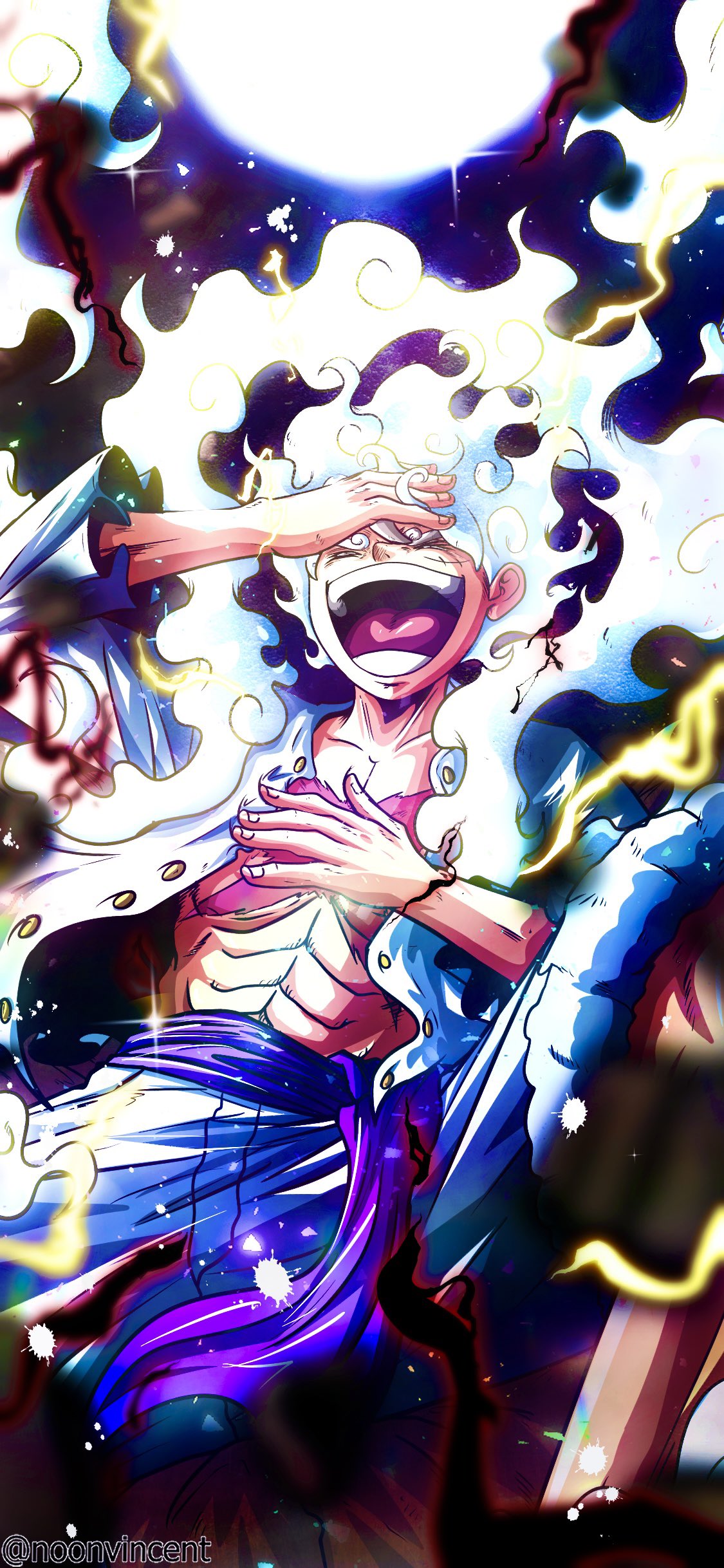 One Piece Monkey D Luffy Gear 5th Sun God Nika Vincentnoon Noonvincent Anime Boys Portrait Display L 1125x2436