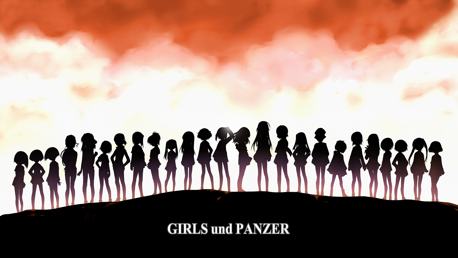 Girls Und Panzer Anime Girls Silhouette 1600x900