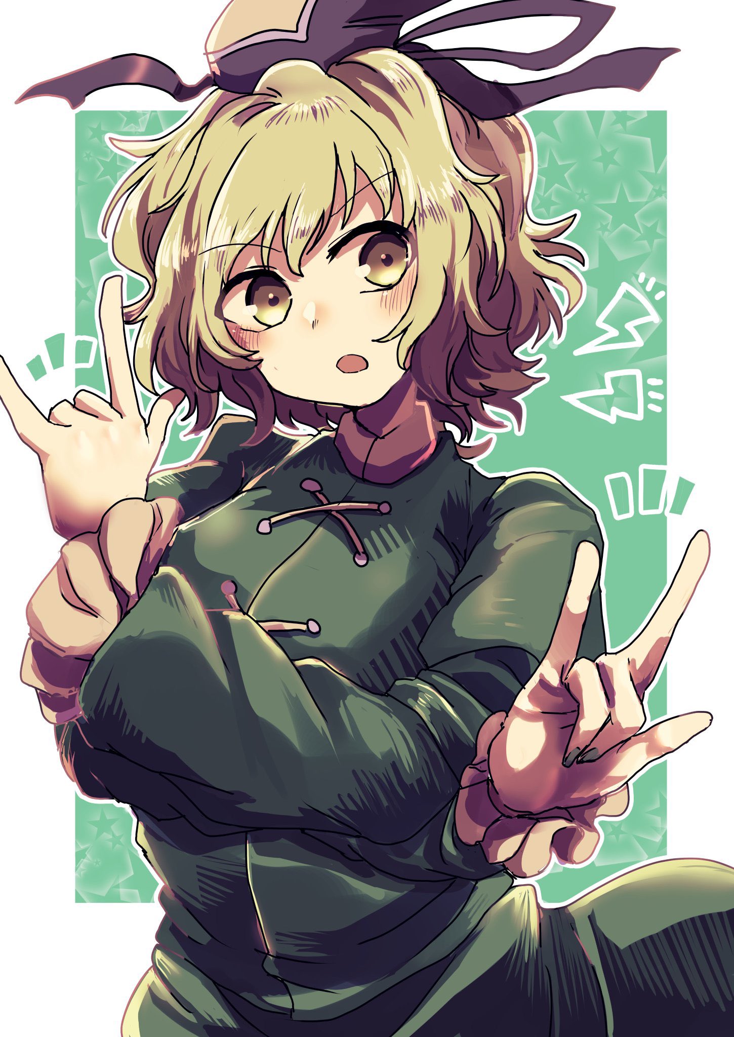 Soga No Tojiko Touhou Anime Anime Girls Short Hair Green Hair Artwork Digital Art Fan Art 1450x2048