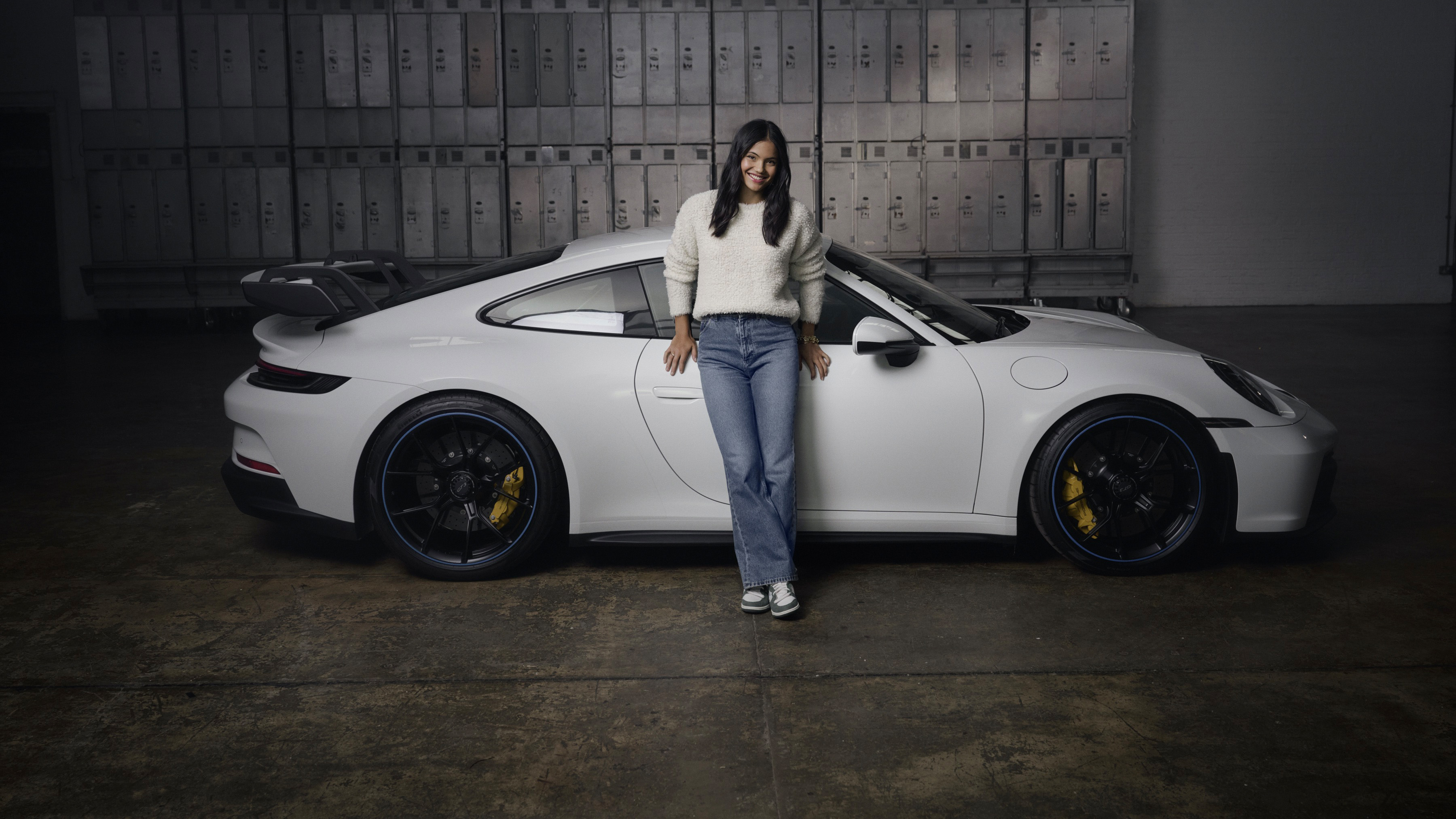 Emma Raducanu Tennis Sport British Porsche Commercial Athletes Women Car Women With Cars 3600x2025