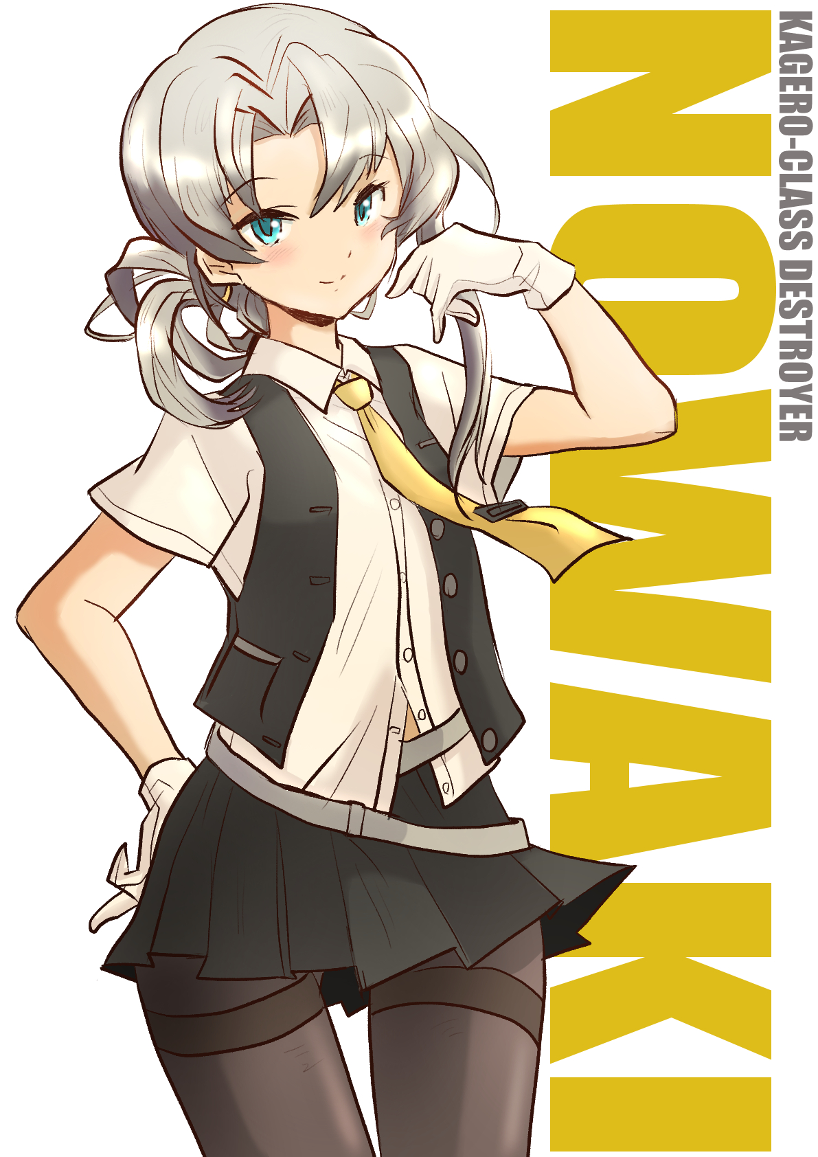 Anime Anime Girls Kantai Collection Nowaki KanColle Short Hair Gray Hair Solo Artwork Digital Art Fa 1191x1684