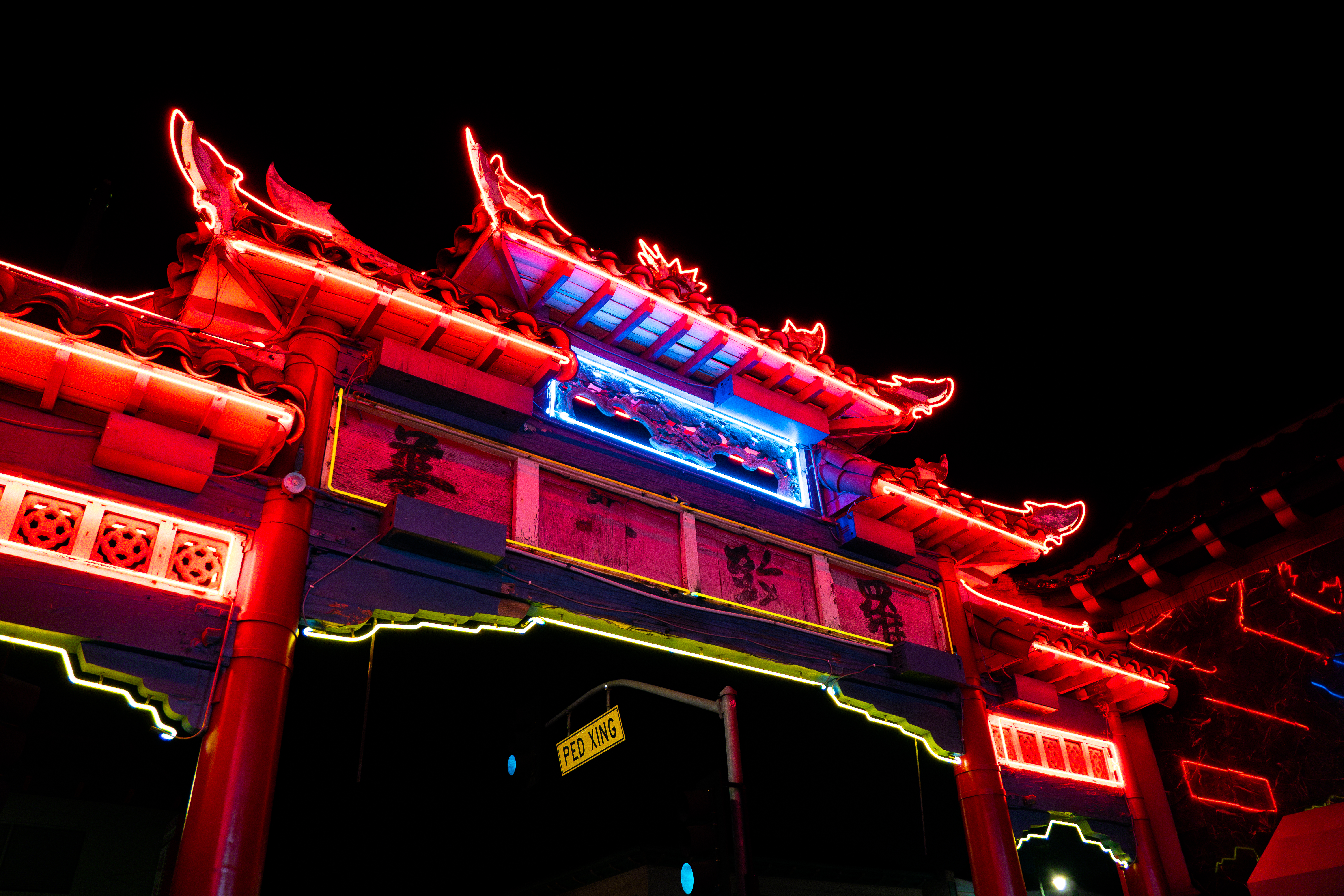 China Town Los Angeles Night Neon City Neon Photography Lights Torii Japanese 6000x4000