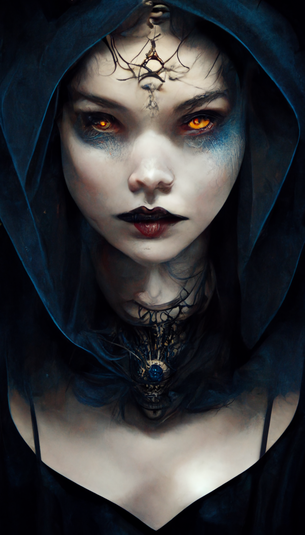 Witch Dark Fantasy Character Design Digital Art Women Evil Queen Princess Neural Network Fantasy