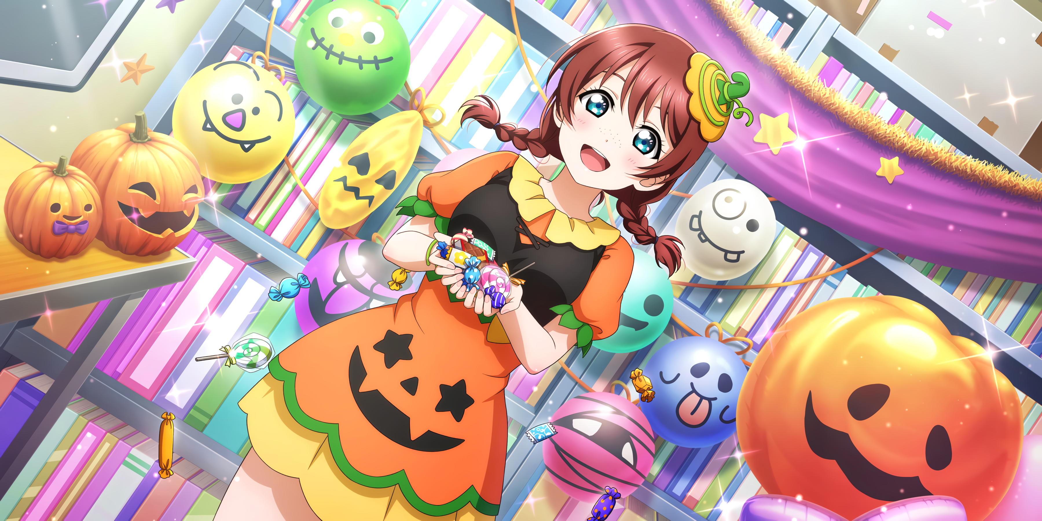 Emma Verde Love Live Nijigasaki High School Idol Club Love Live Anime Anime Girls Sweets Pumpkin Bal 3600x1800