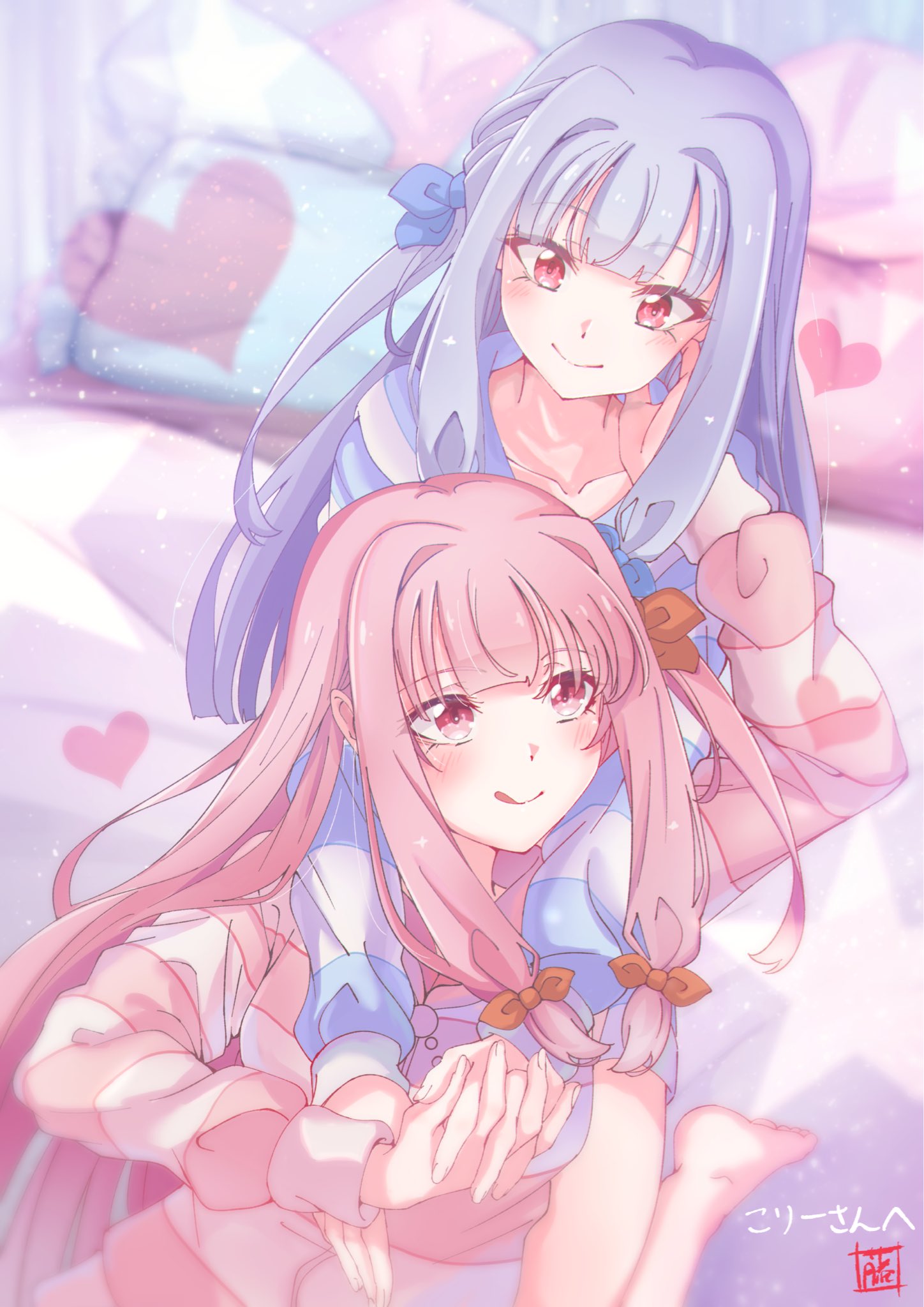 Anime Anime Girls Voiceroid Long Hair Pink Hair Blue Hair Twins Kotonoha Akane Kotonoha Aoi Artwork  1448x2048
