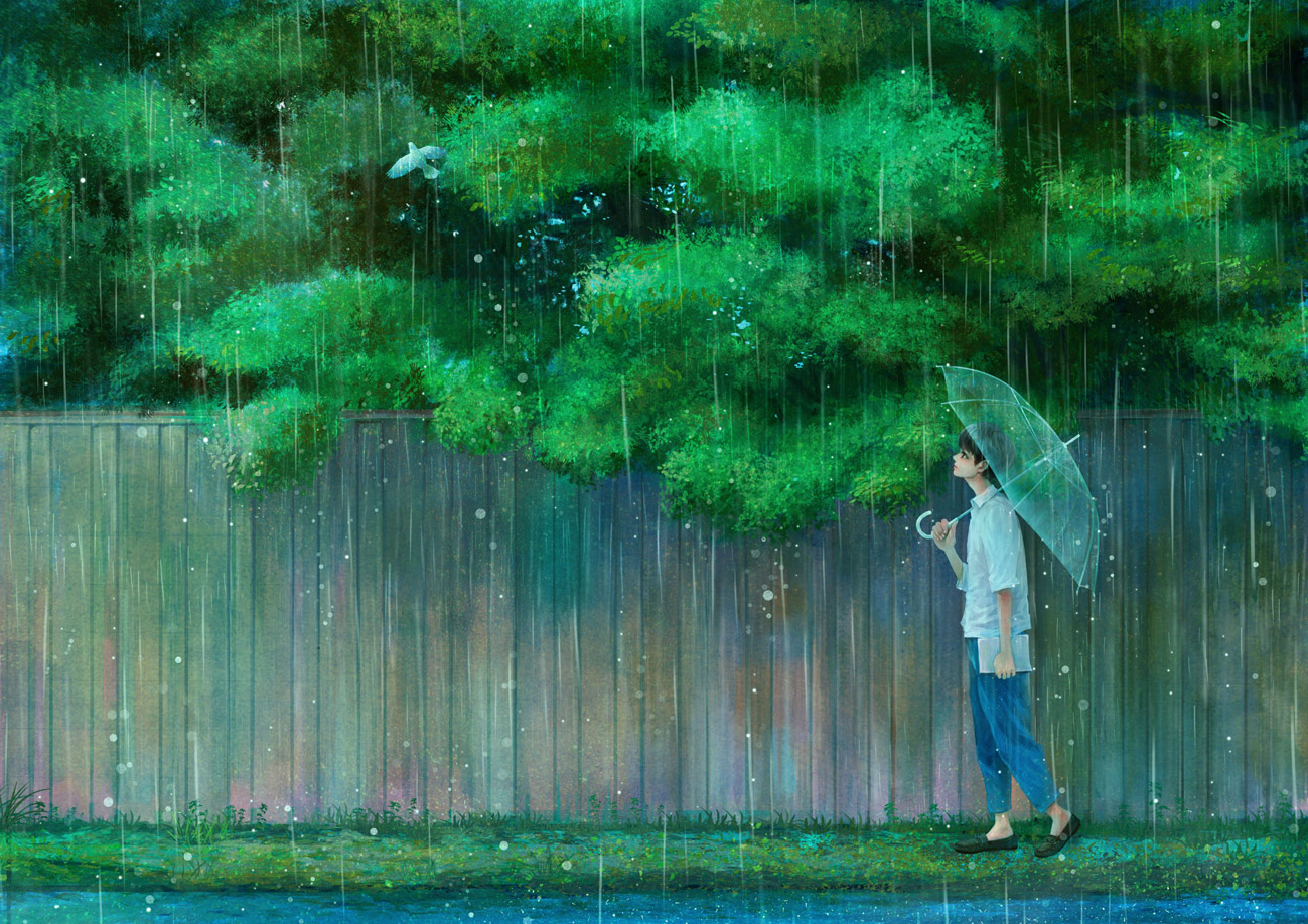 Rain Umbrella Artwork Fence 1299x918
