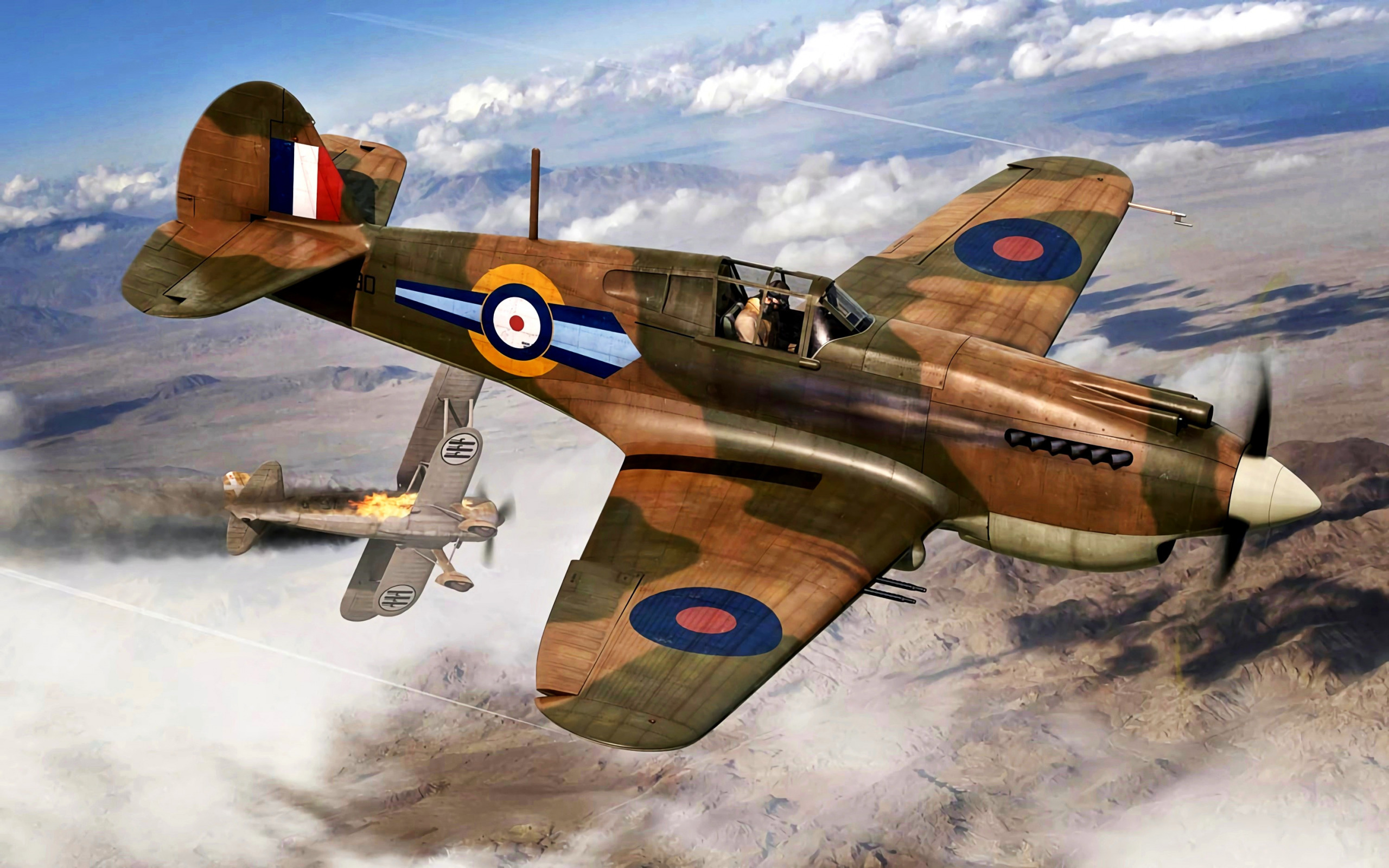 World War Ii Aircraft Airplane Curtiss P 40 Warhawk War 2560x1600