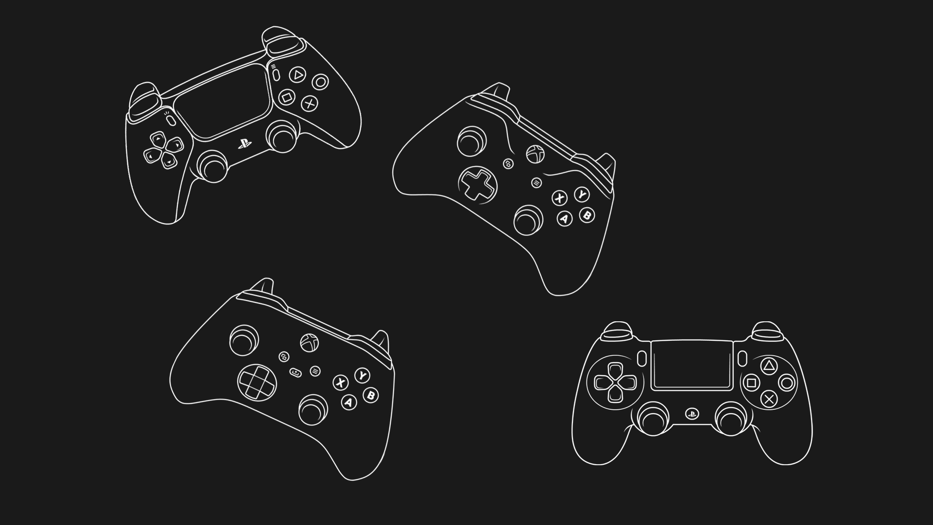 Controllers Xbox PlayStation Minimalism Simple Background 1920x1080