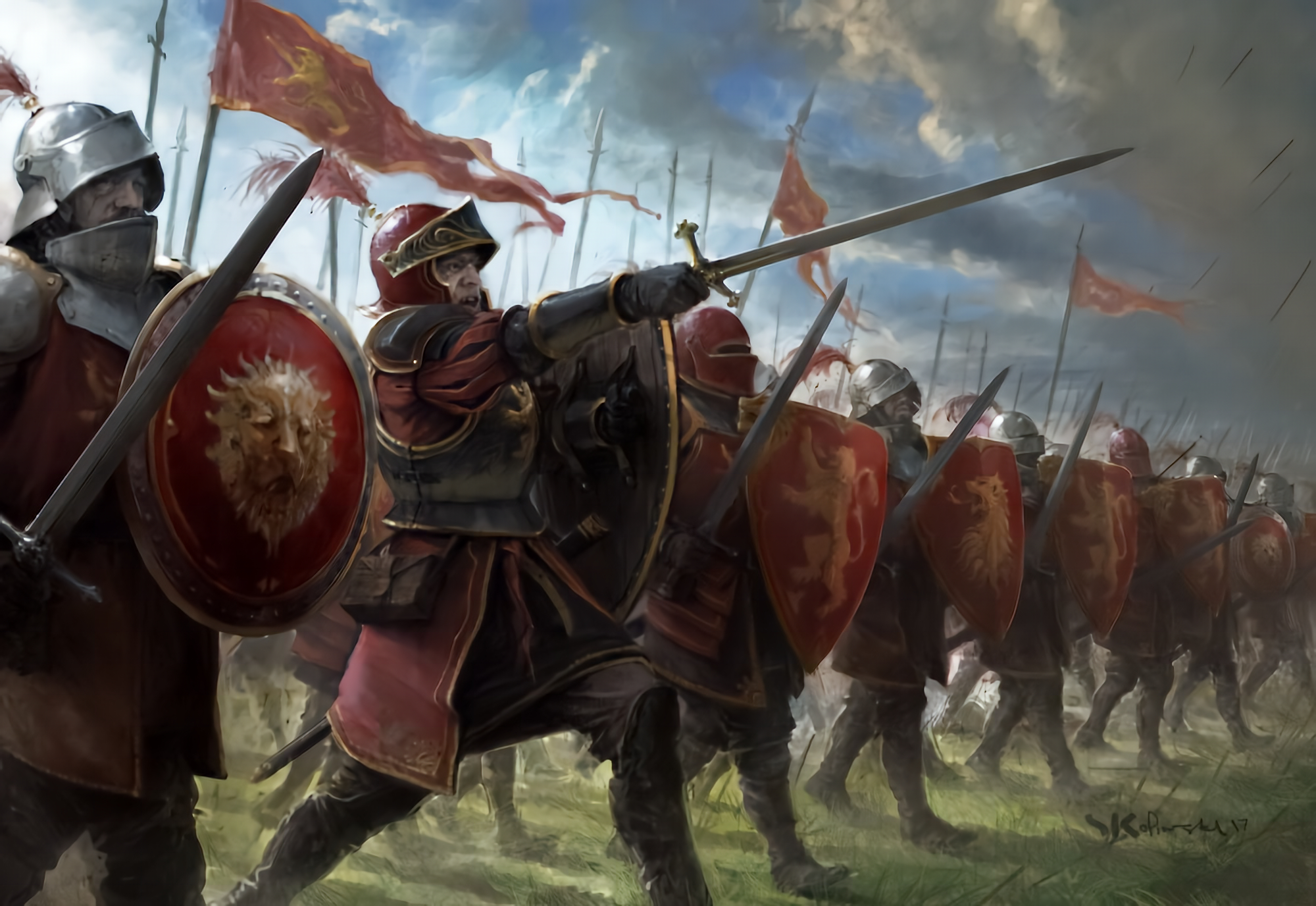 Fantasy Art Knight Warrior Army Digital Art 2000x1376