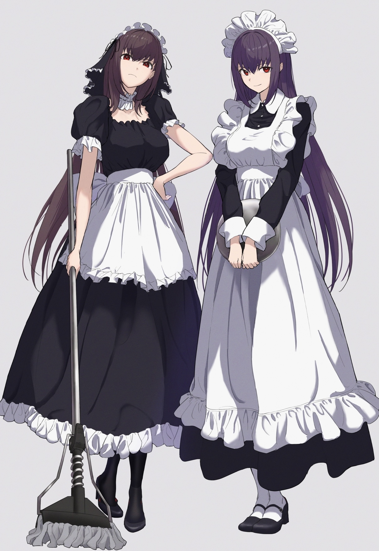 Anime Anime Girls Two Women Fate Series Fate Grand Order Scathach Scathach Skadi Long Hair Purple Ha 1208x1754