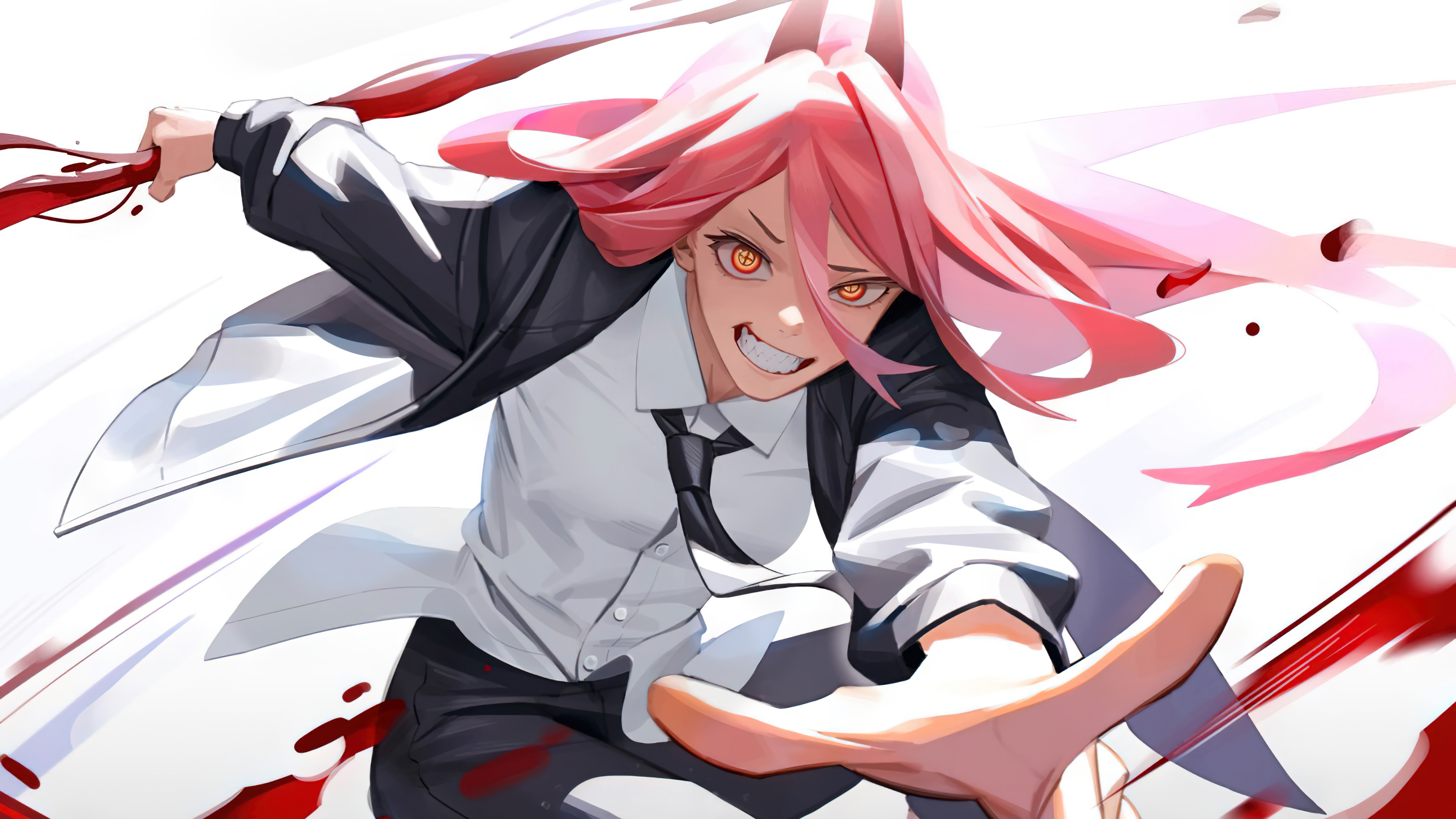 Chainsaw Man Power Chainsaw Man Pink Hair Knife Looking At Viewer Horns  Anime Girls Wallpaper - Resolution:3840x2160 - ID:1353658 