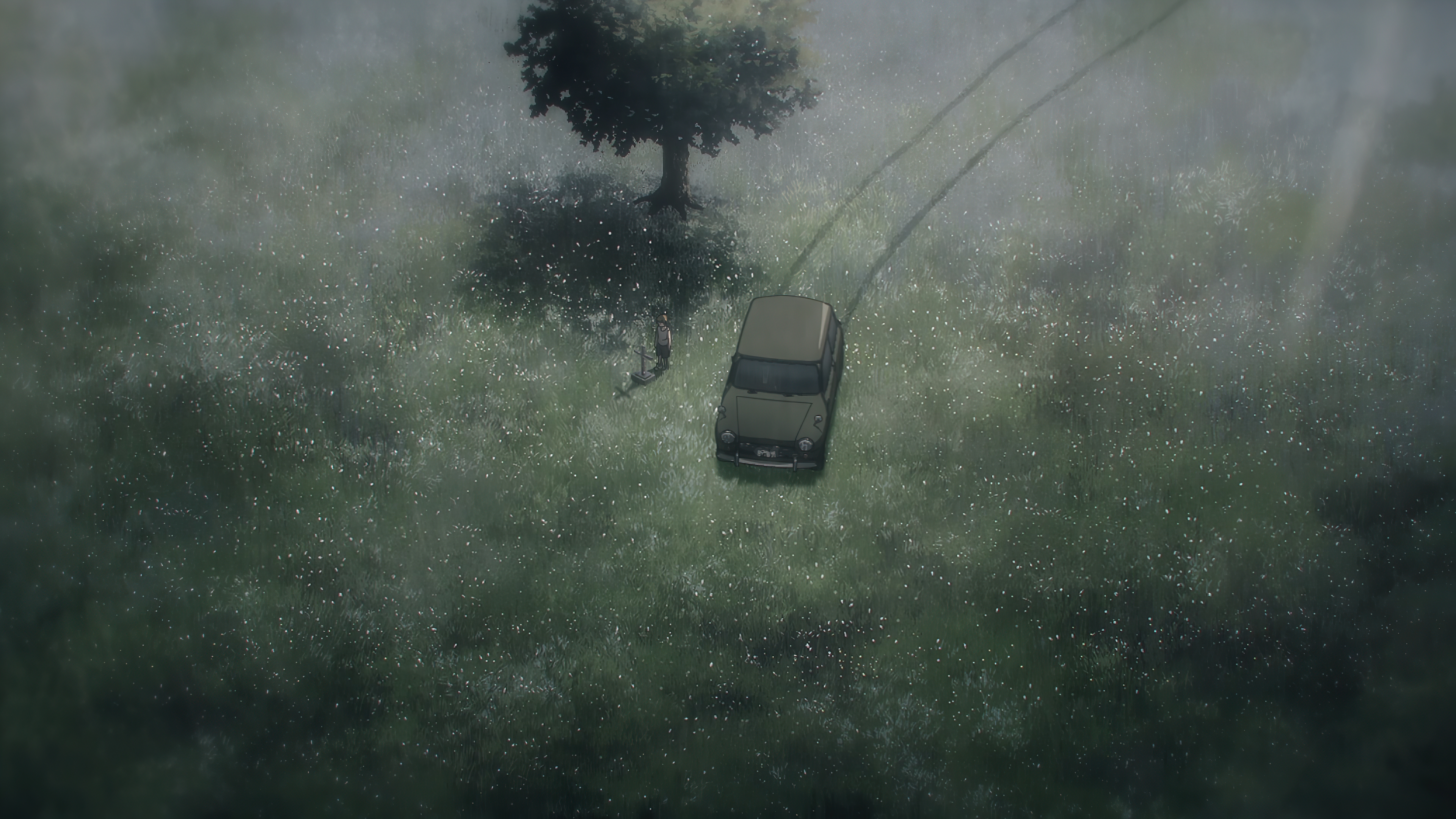 Chainsaw Man Anime 4K Anime Screenshot Car Denji Chainsaw Man Anime Boys Grass 3840x2160