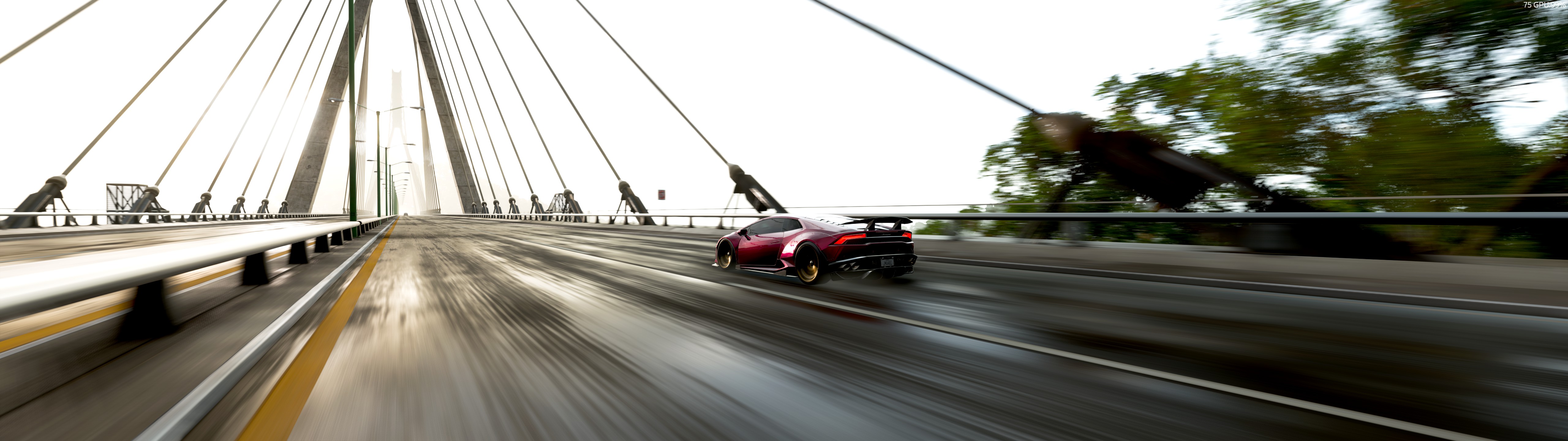 Lamborghini Huracan EVO RWD Forza Horizon 5 Photo Realistic Neon Car Video Games 5120x1440